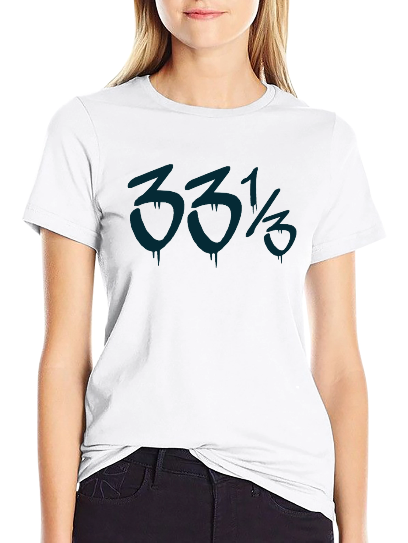 33 1/3 RPM Graphic Tee - Black Casual T-Shirt