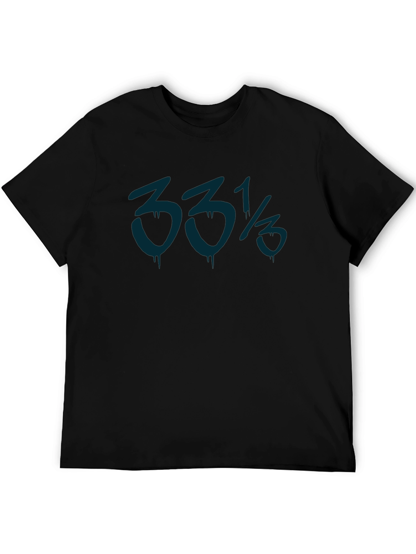33 1/3 RPM Graphic Tee - Black Casual T-Shirt