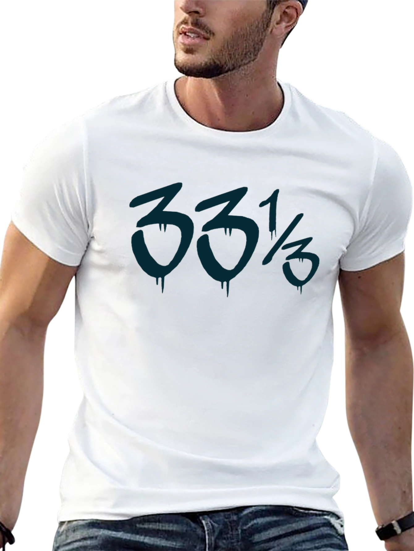 33 1/3 RPM Graphic Tee - Black Casual T-Shirt