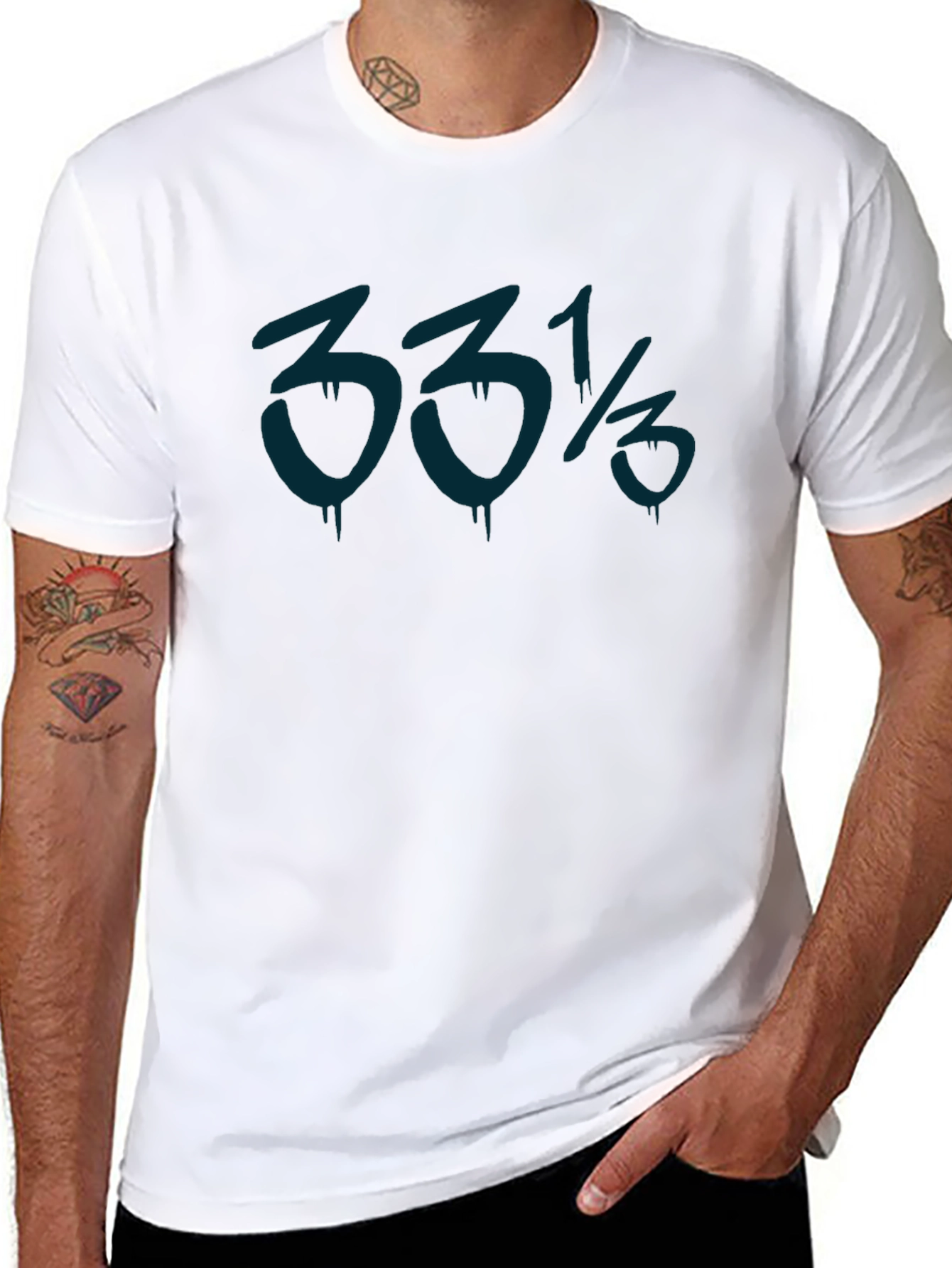 33 1/3 RPM Graphic Tee - Black Casual T-Shirt