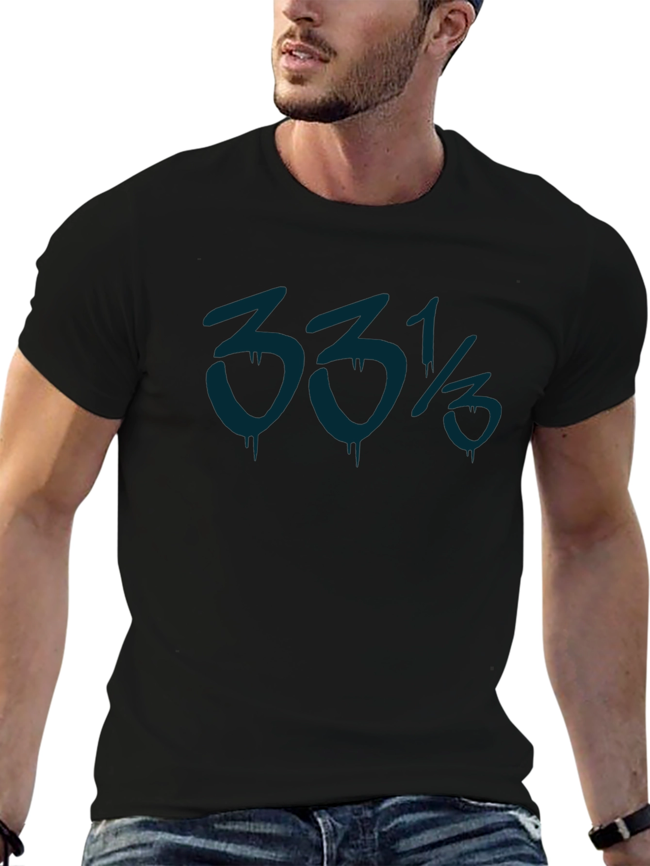 33 1/3 RPM Graphic Tee - Black Casual T-Shirt