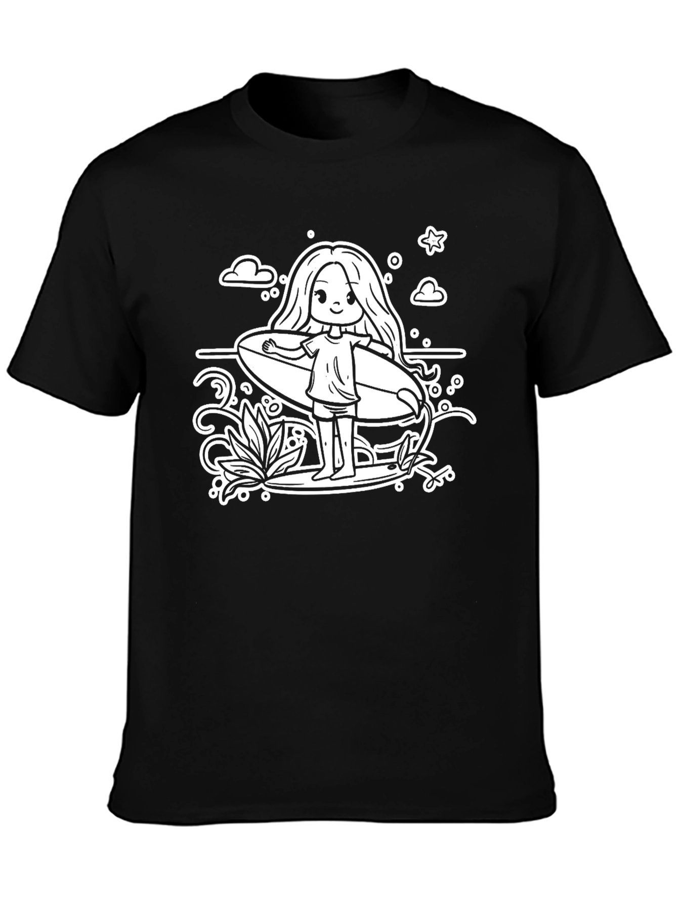 Surfer Girl Graphic Tee - Relaxed Style