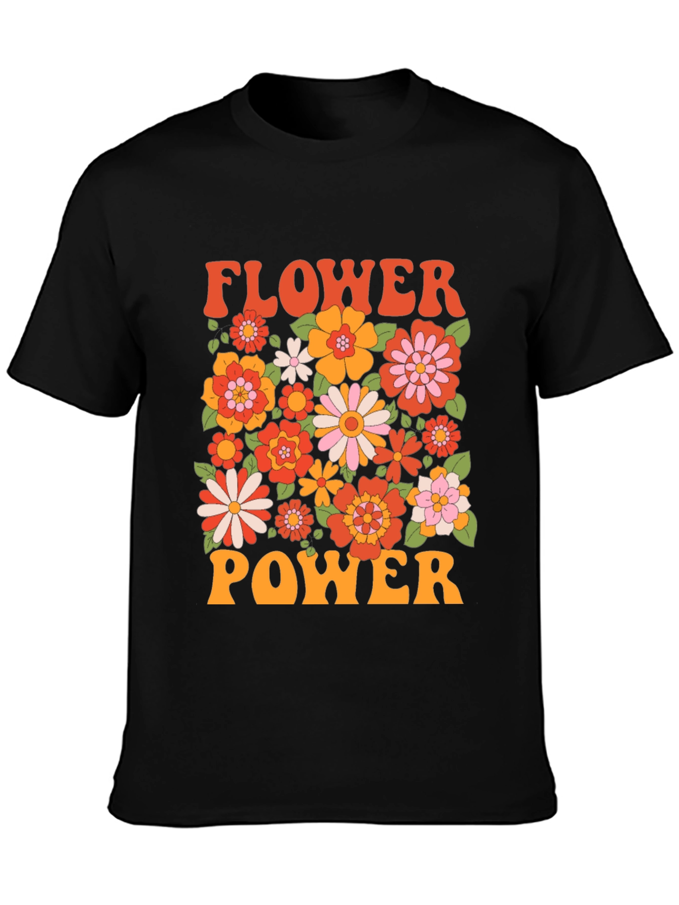 Retro Flower Power Graphic T-Shirt