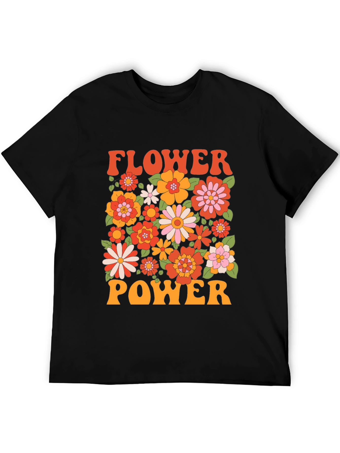 Retro Flower Power Graphic T-Shirt