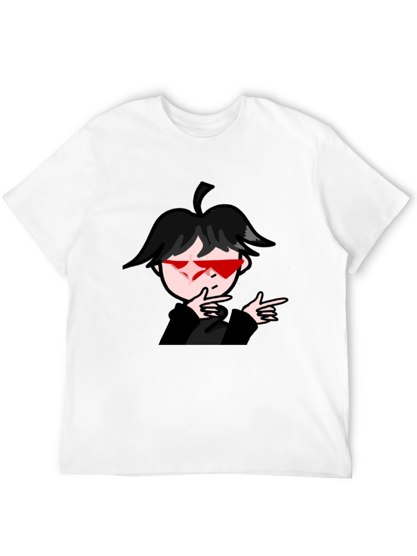 Cool Anime Boy Graphic Black T-Shirt