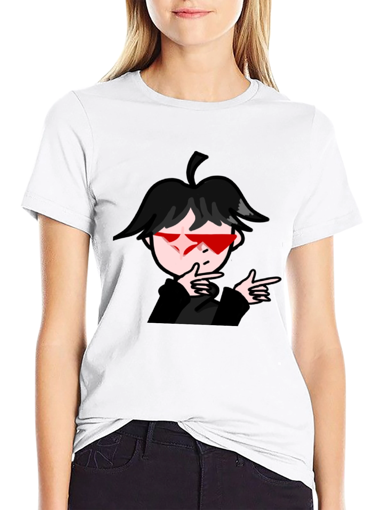 Cool Anime Boy Graphic Black T-Shirt