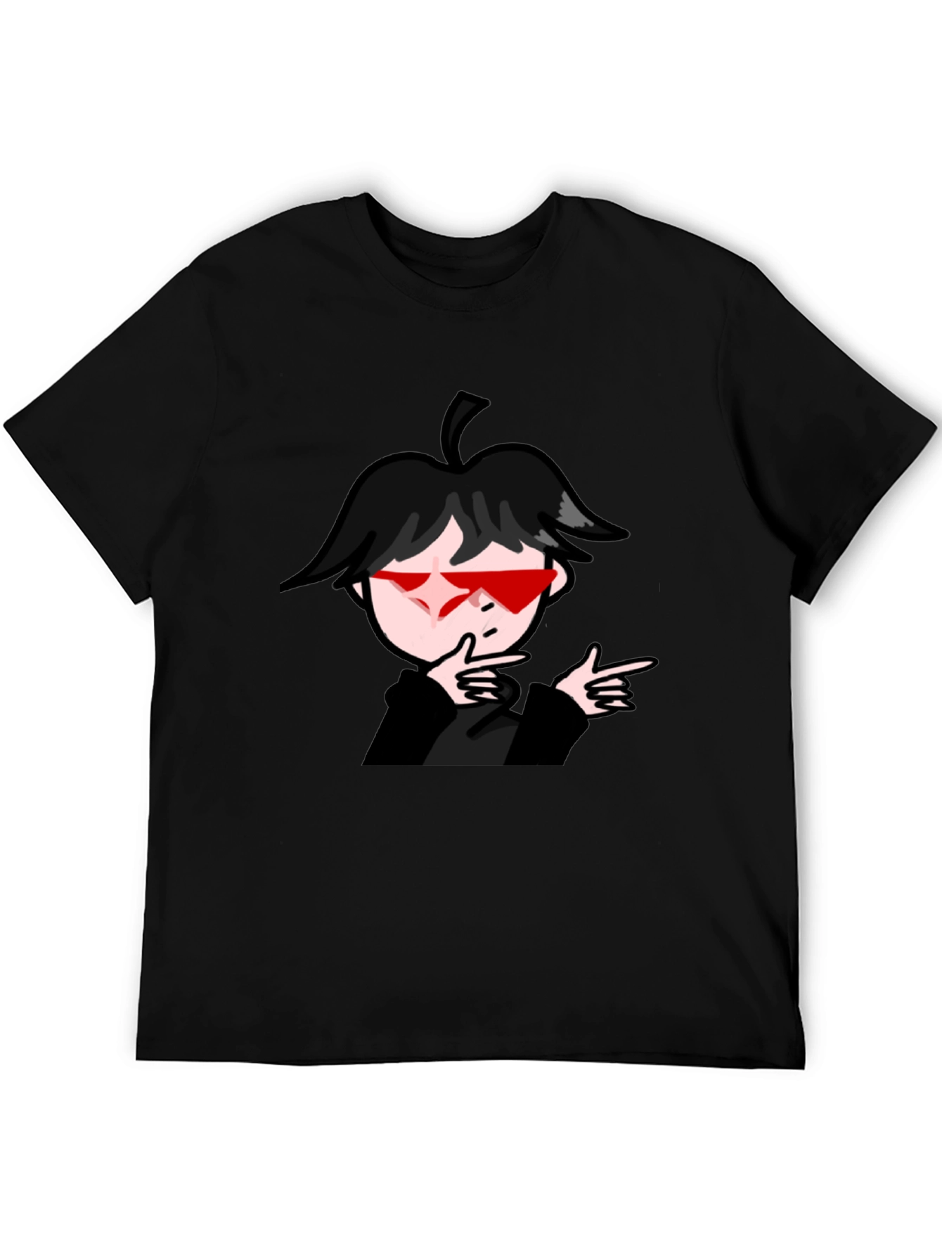 Cool Anime Boy Graphic Black T-Shirt