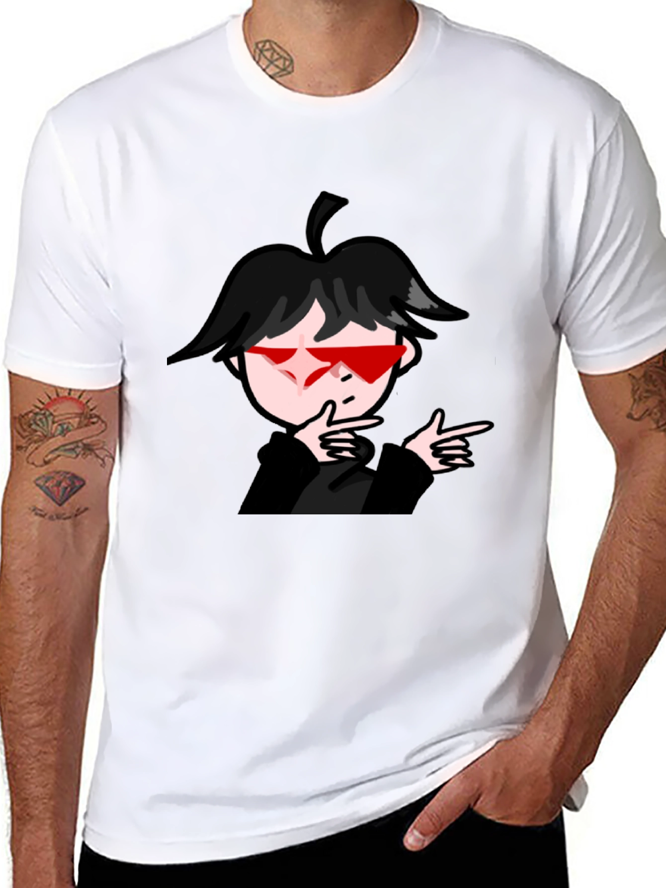 Cool Anime Boy Graphic Black T-Shirt