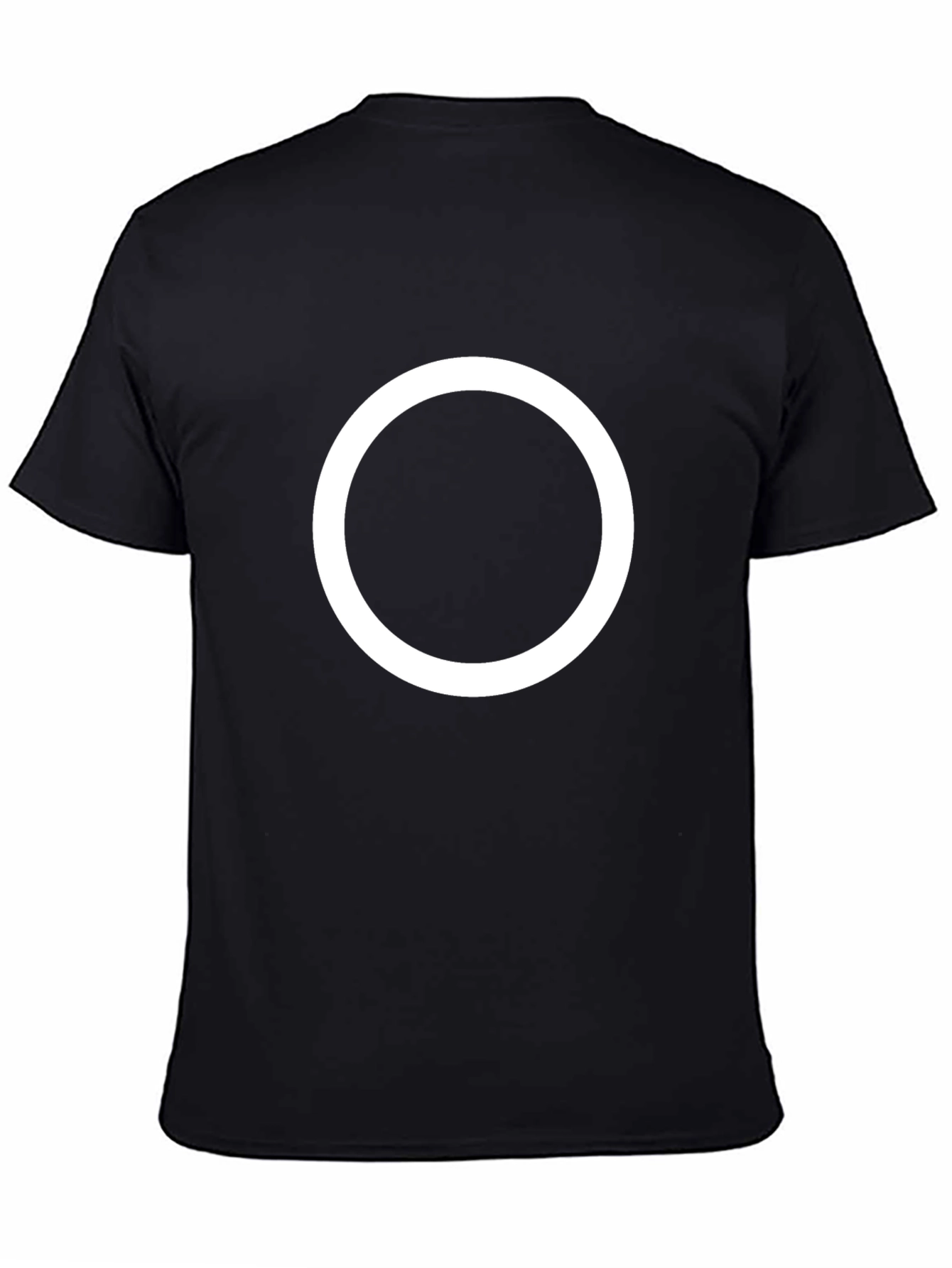 Black T-Shirt with White Circle Design