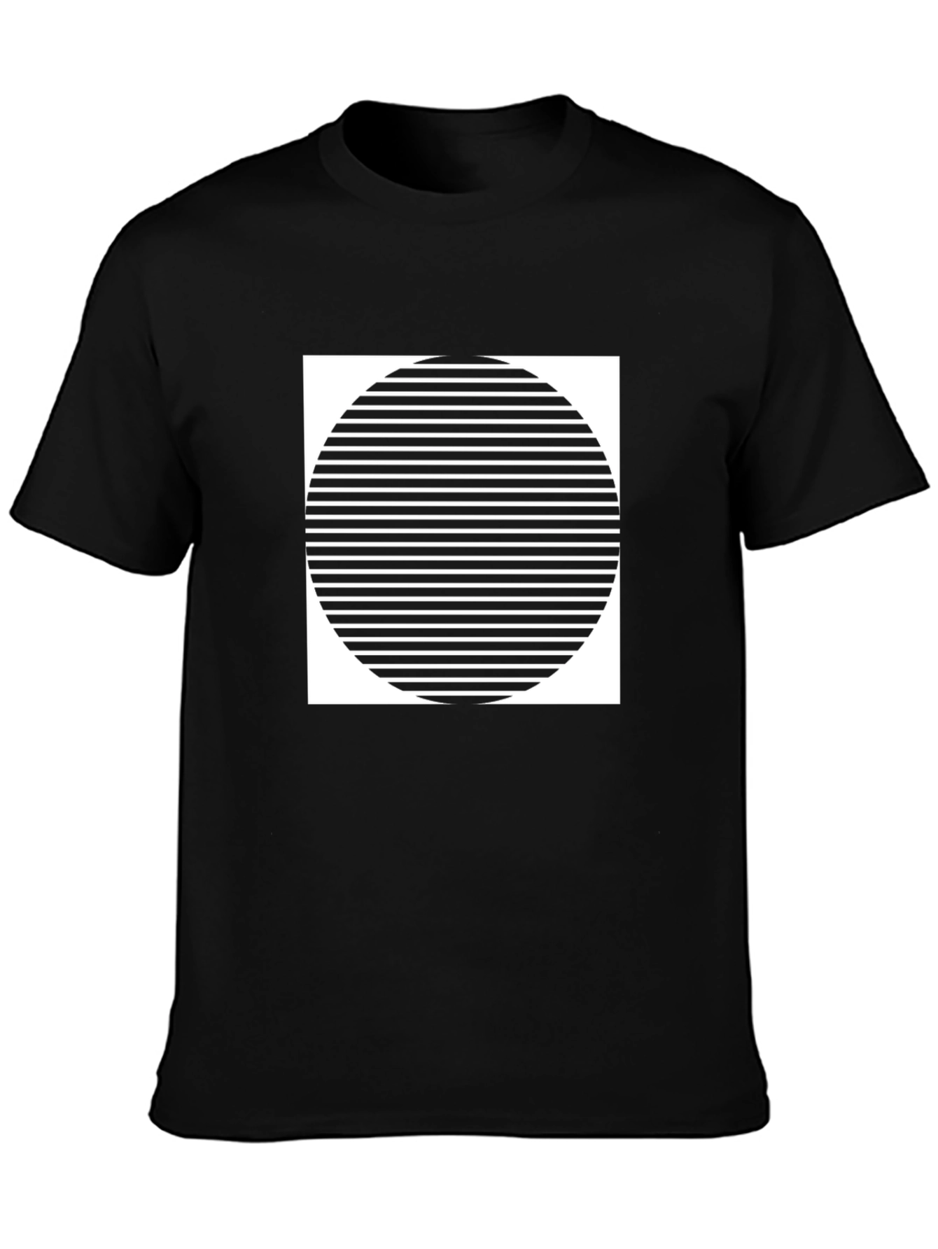 Stripped Circle Graphic Tee - Modern Style