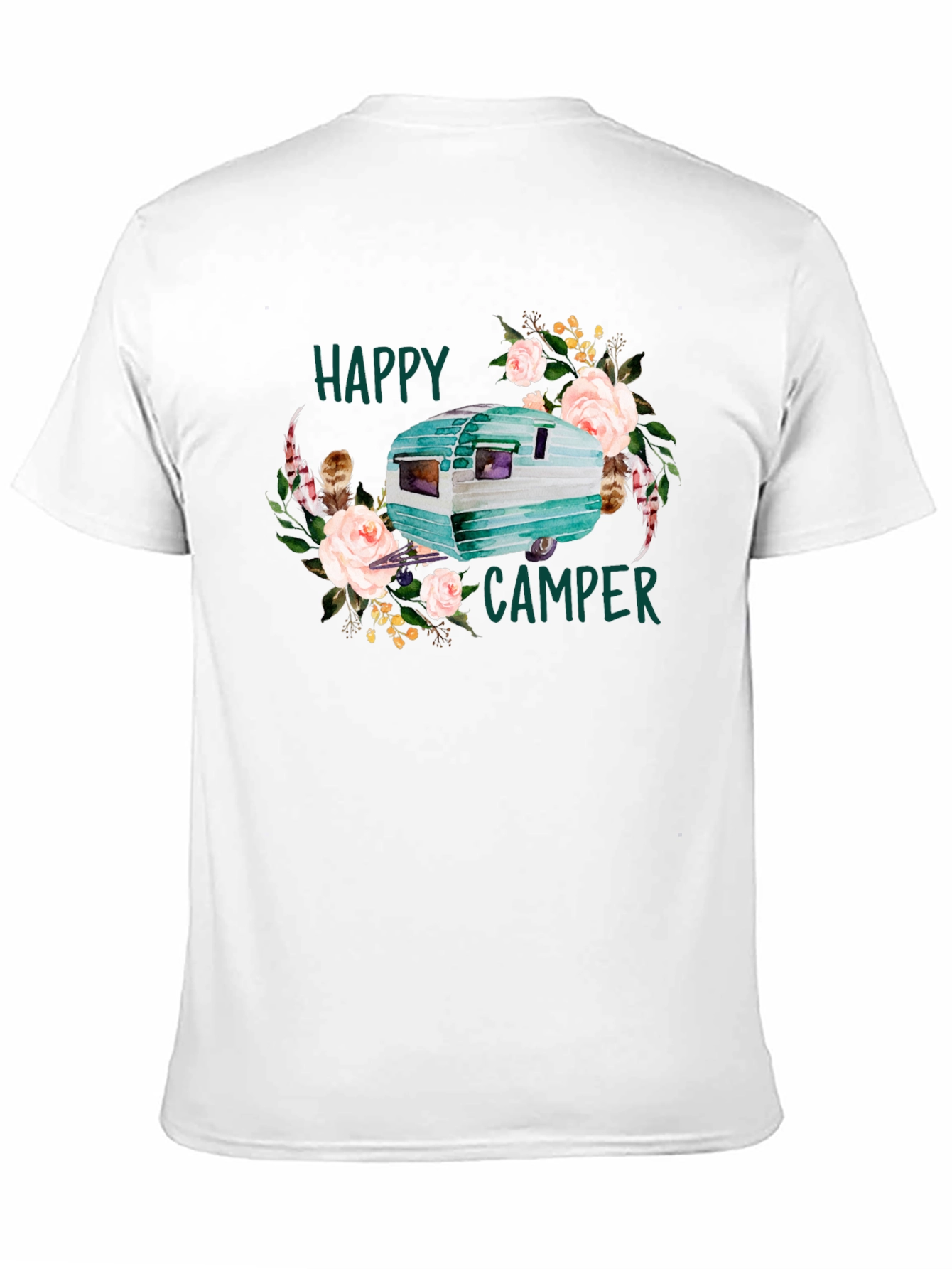Happy Camper Floral Graphic T-Shirt