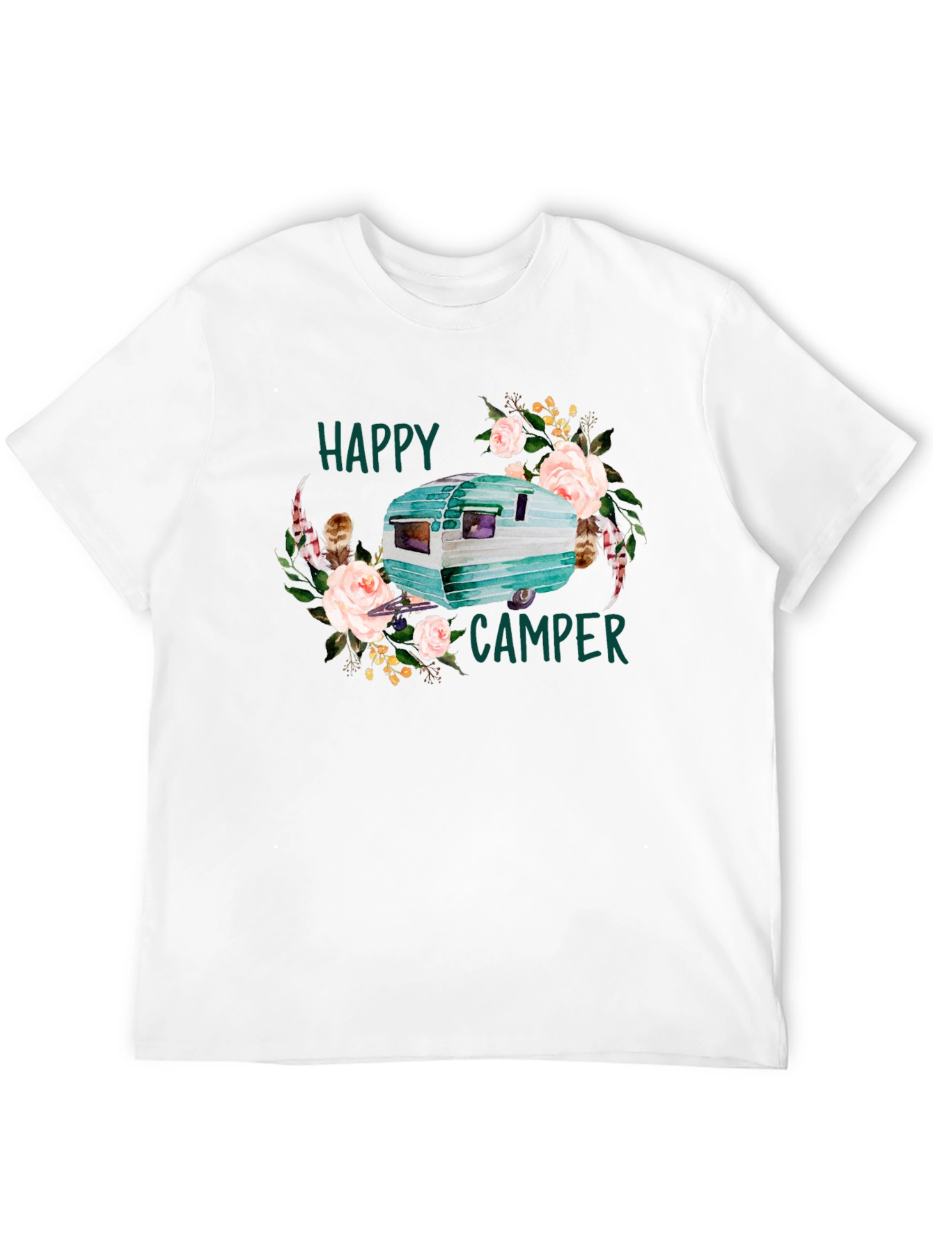 Happy Camper Floral Graphic T-Shirt