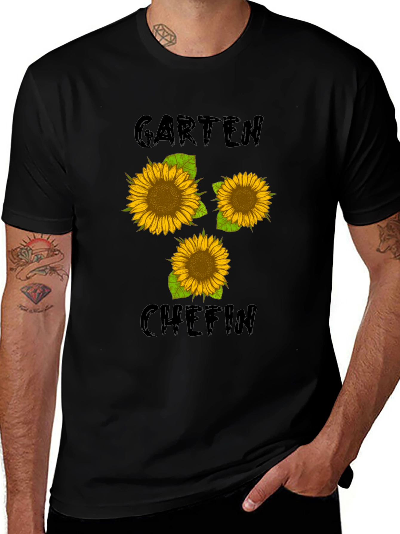 Garten Chefin Sunflower Graphic Tee - Black