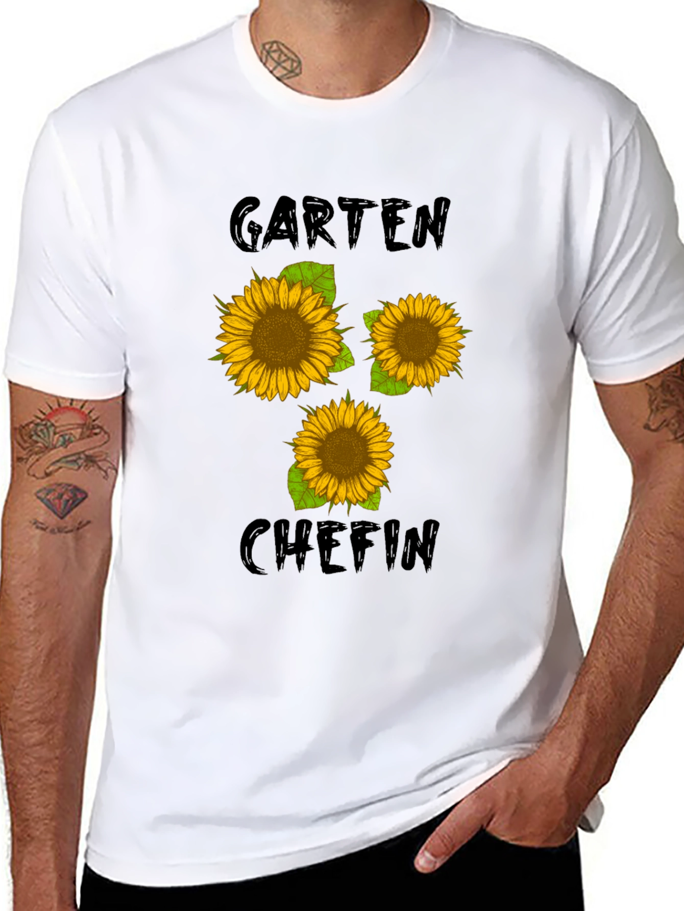 Garten Chefin Sunflower Graphic Tee - Black