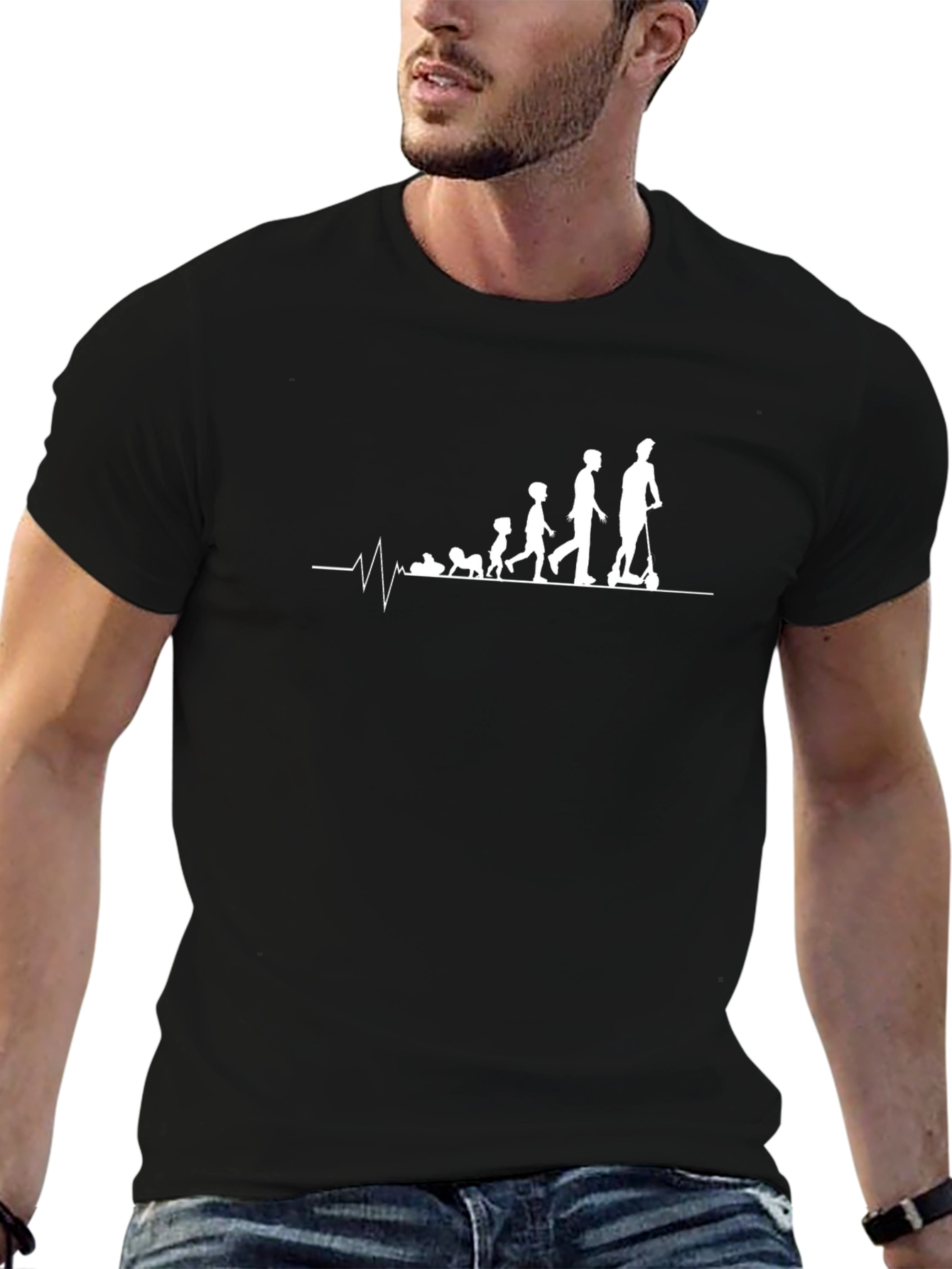 Evolution Scooter T-Shirt - Black Cotton Tee