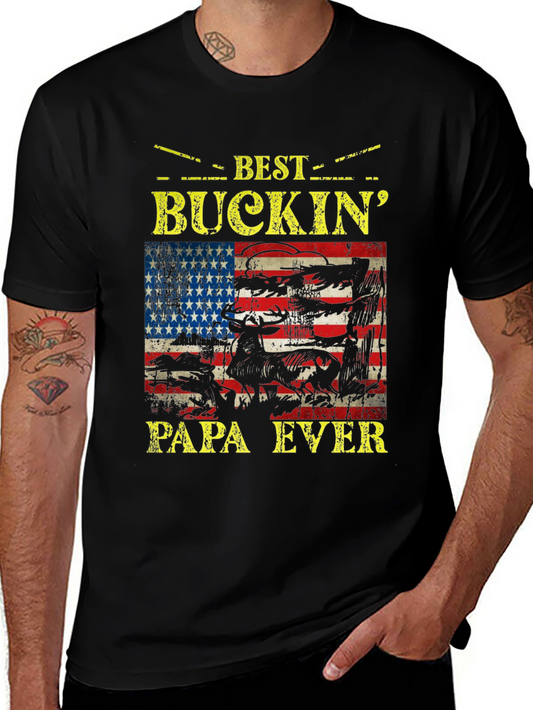 Best Buckin Papa Ever Graphic T-Shirt