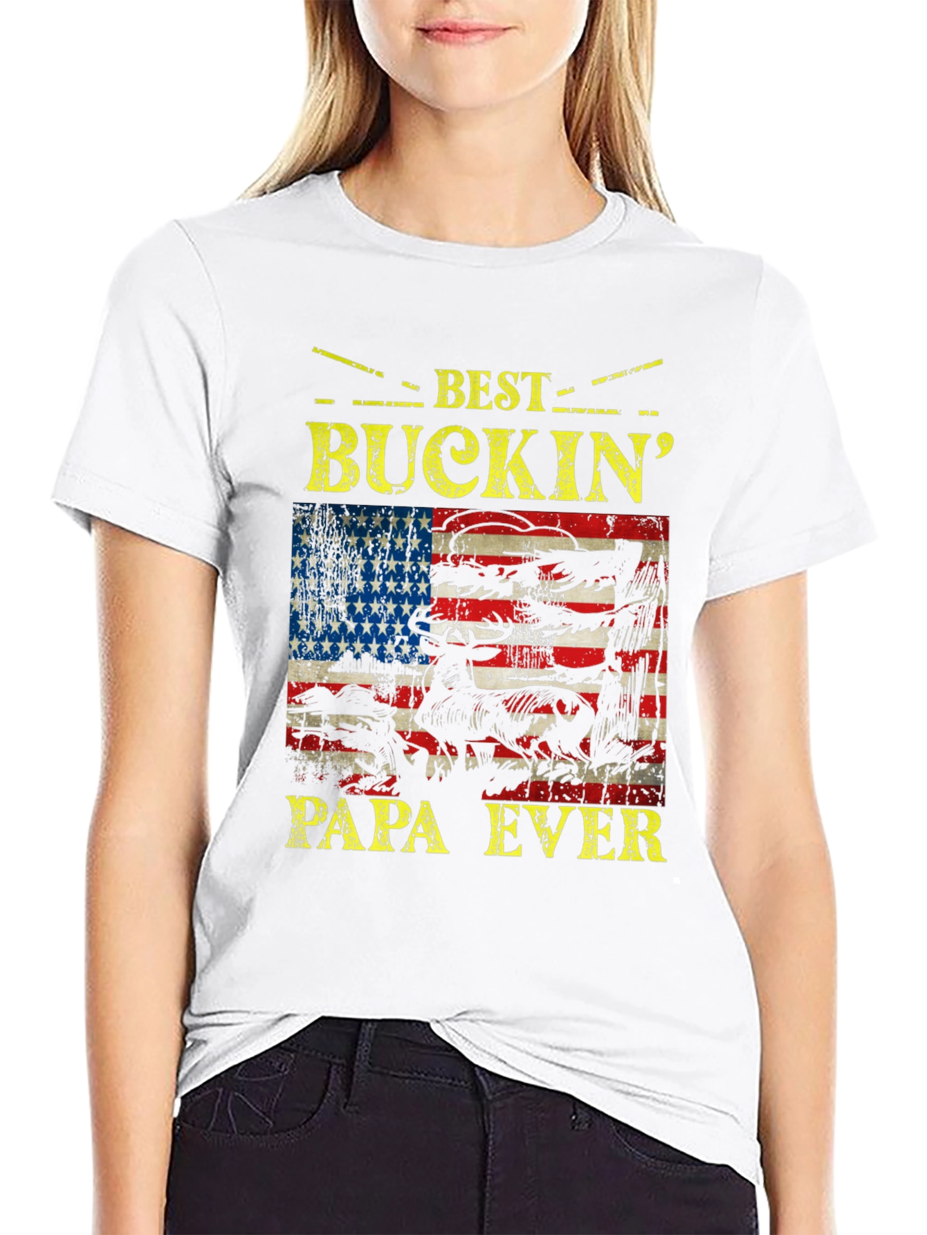 Best Buckin Papa Ever Graphic T-Shirt