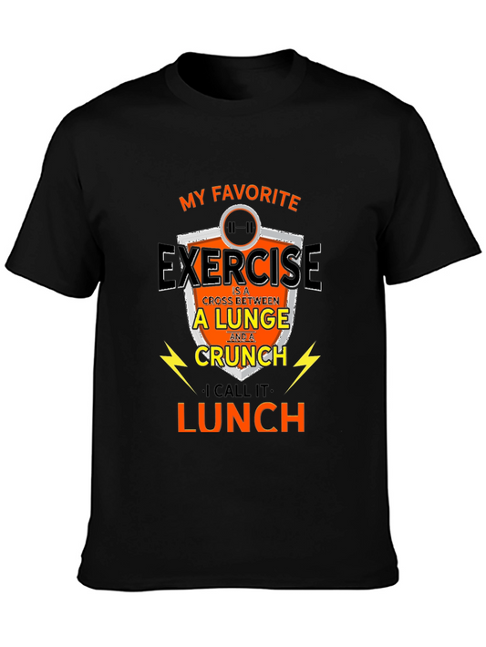Funny Exercise Lunge Crunch Lunch Gym Workout T-Shirt