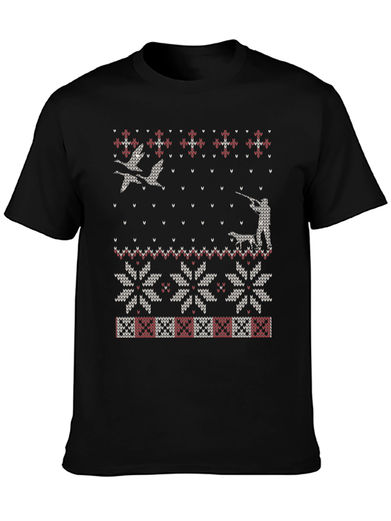 Ugly Christmas Sweater Style Hunting T-Shirt
