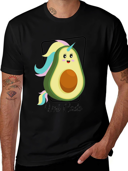 Uni Cado Black Tee - Avocado Unicorn Shirt