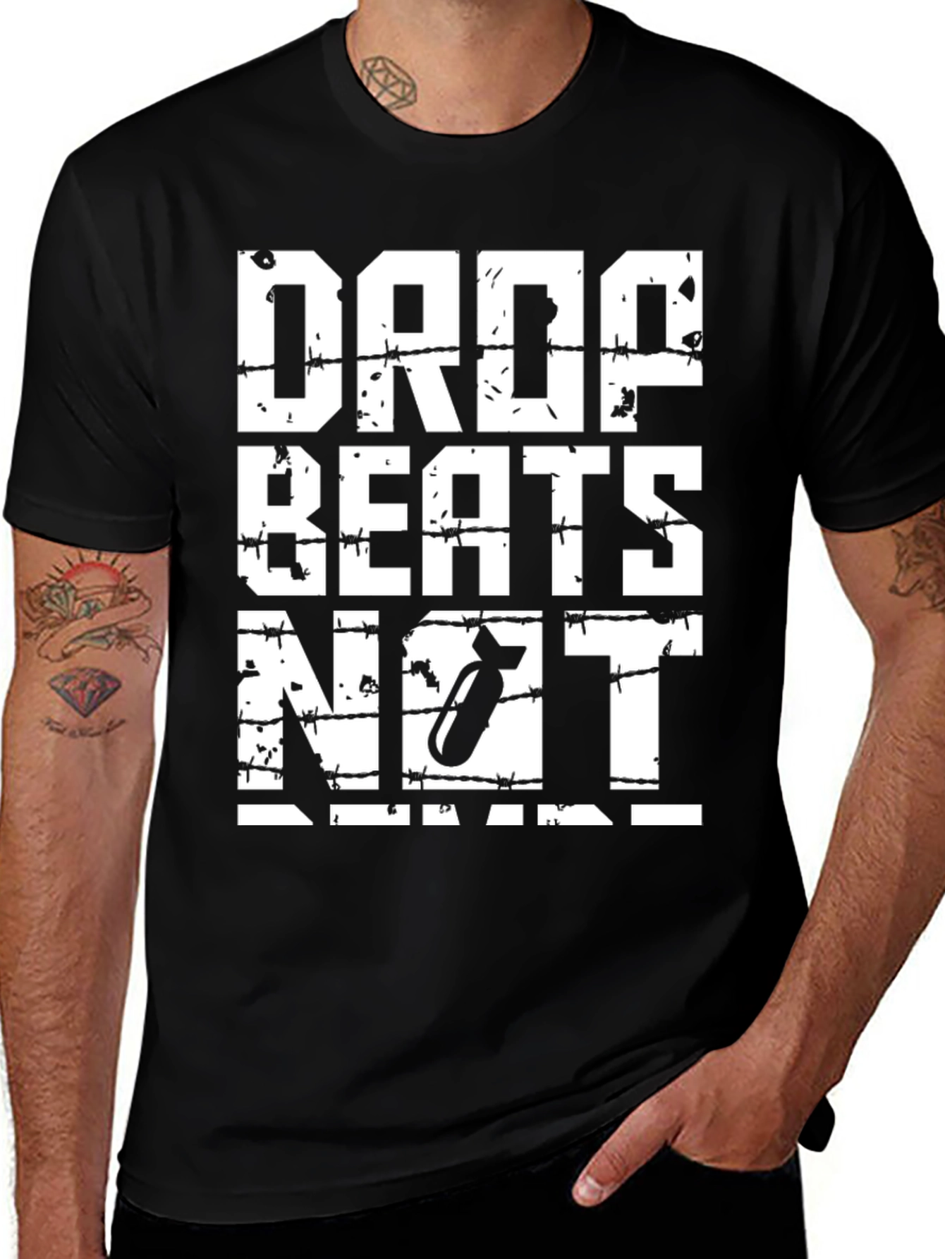 Drop Beats Not Bombs Graphic T-Shirt