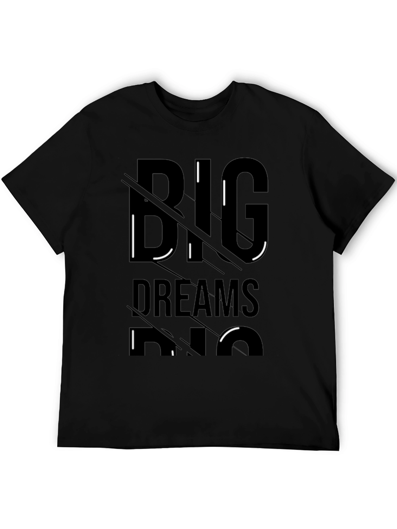 Big Dreams Mens Black Graphic T-Shirt