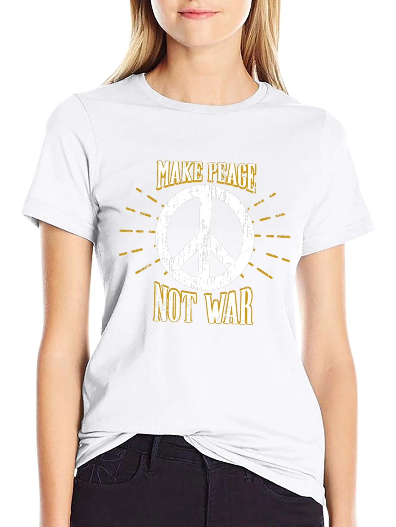 Make Peace Not War Graphic T-Shirt - Black