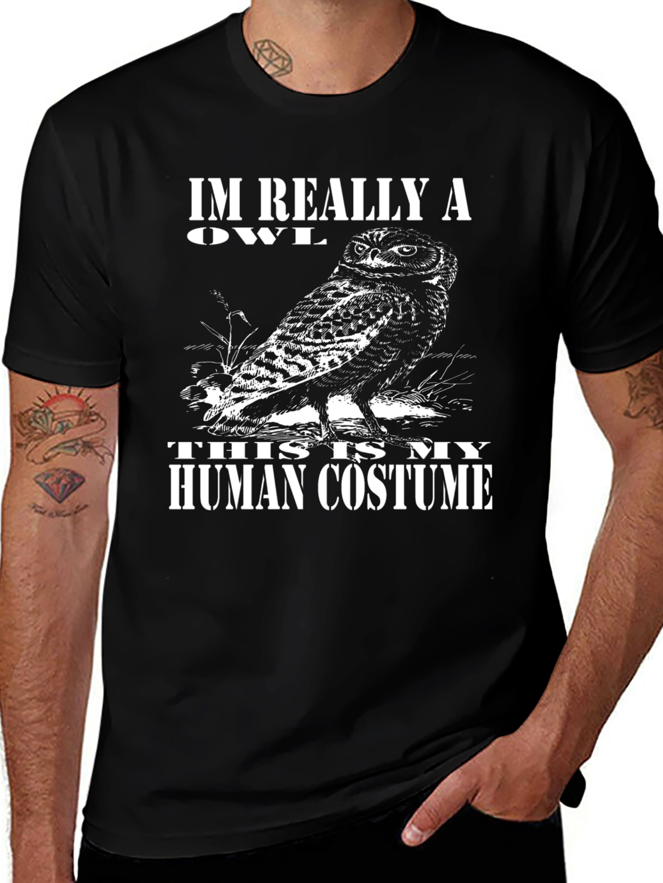 Im Really An Owl Human Costume T-Shirt