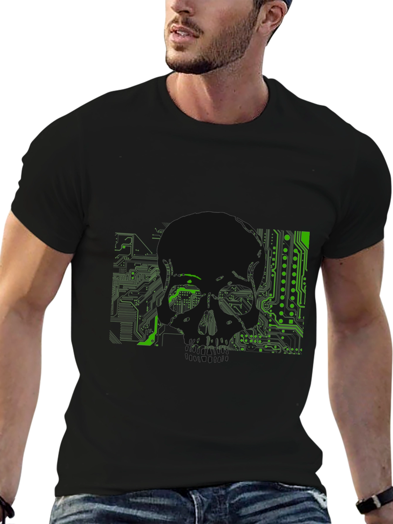 Circuit Board Skull Graphic Tee