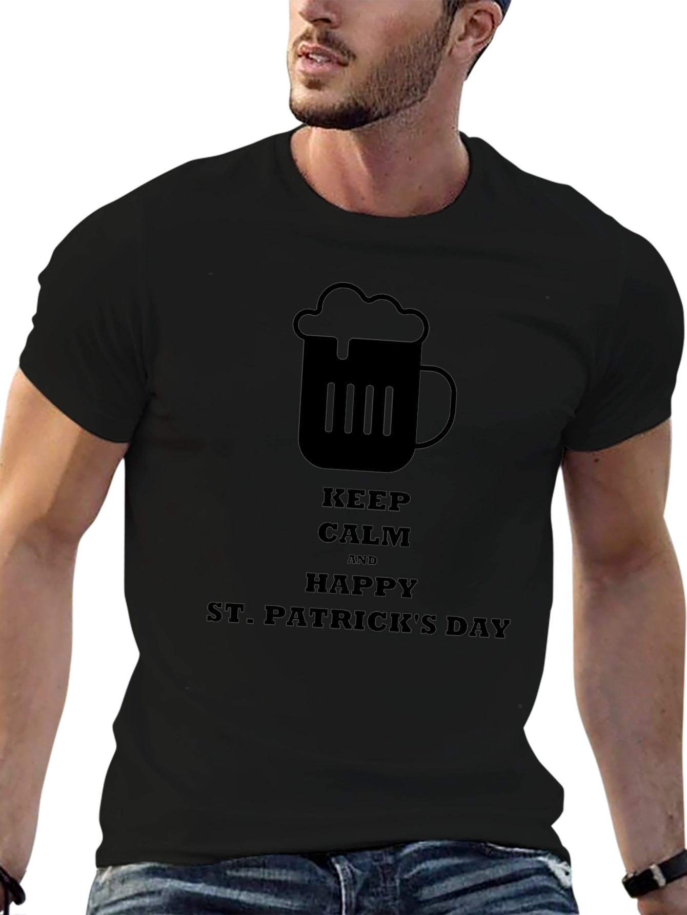 Keep Calm St. Patricks Day Black T-Shirt