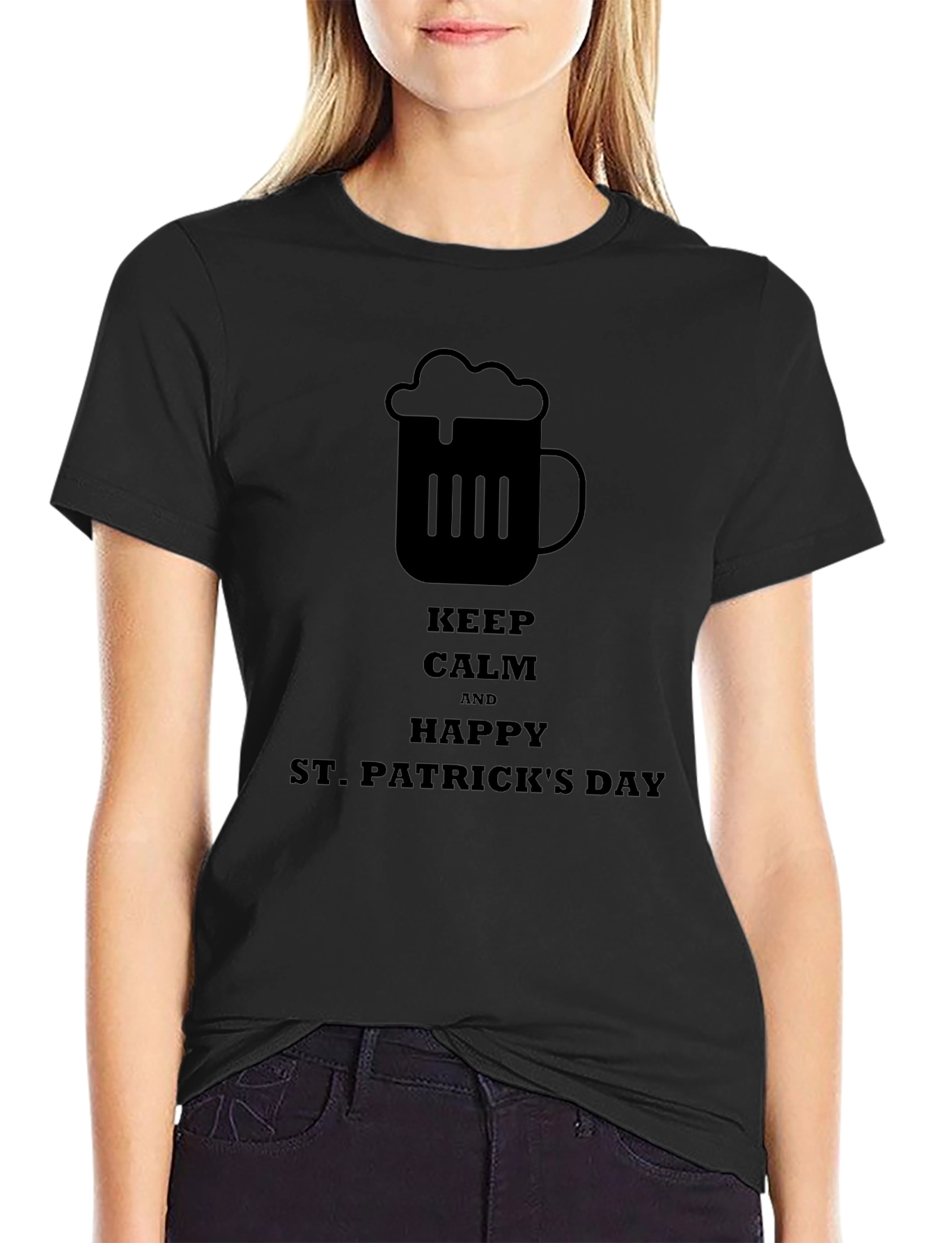 Keep Calm St. Patricks Day Black T-Shirt