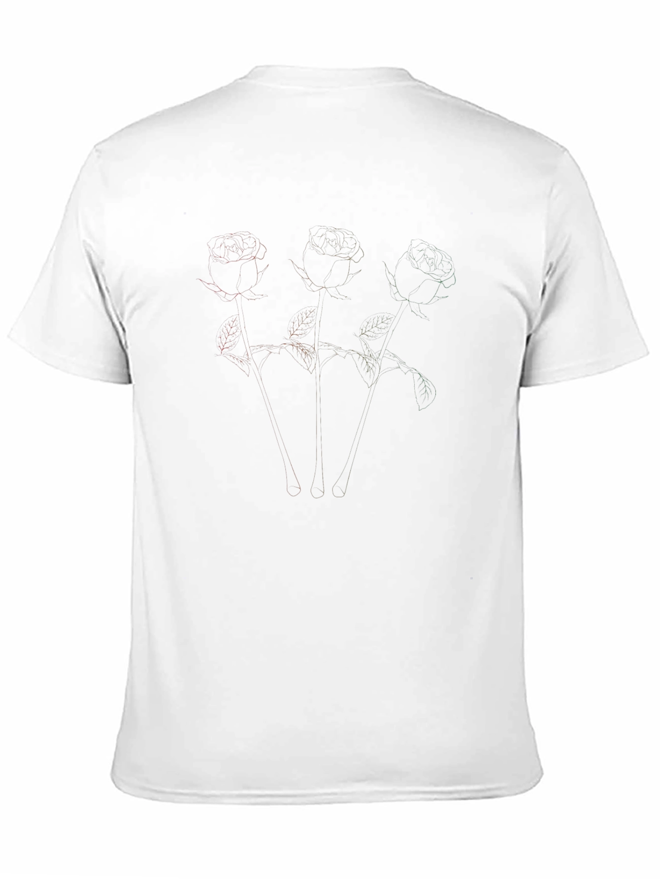 Abstract Floral Outline Black T-Shirt