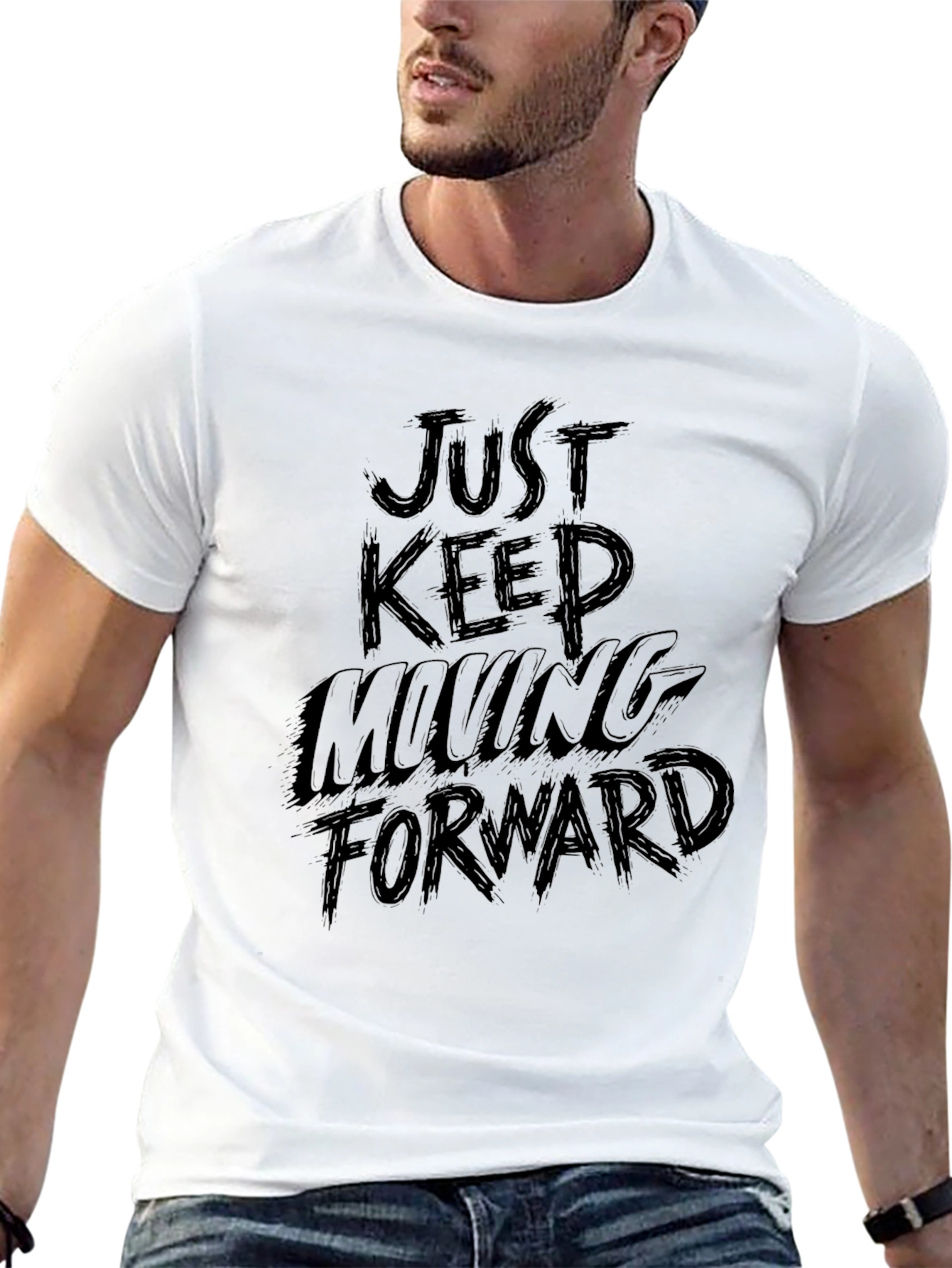 Just Keep Moving Forward Black T-Shirt