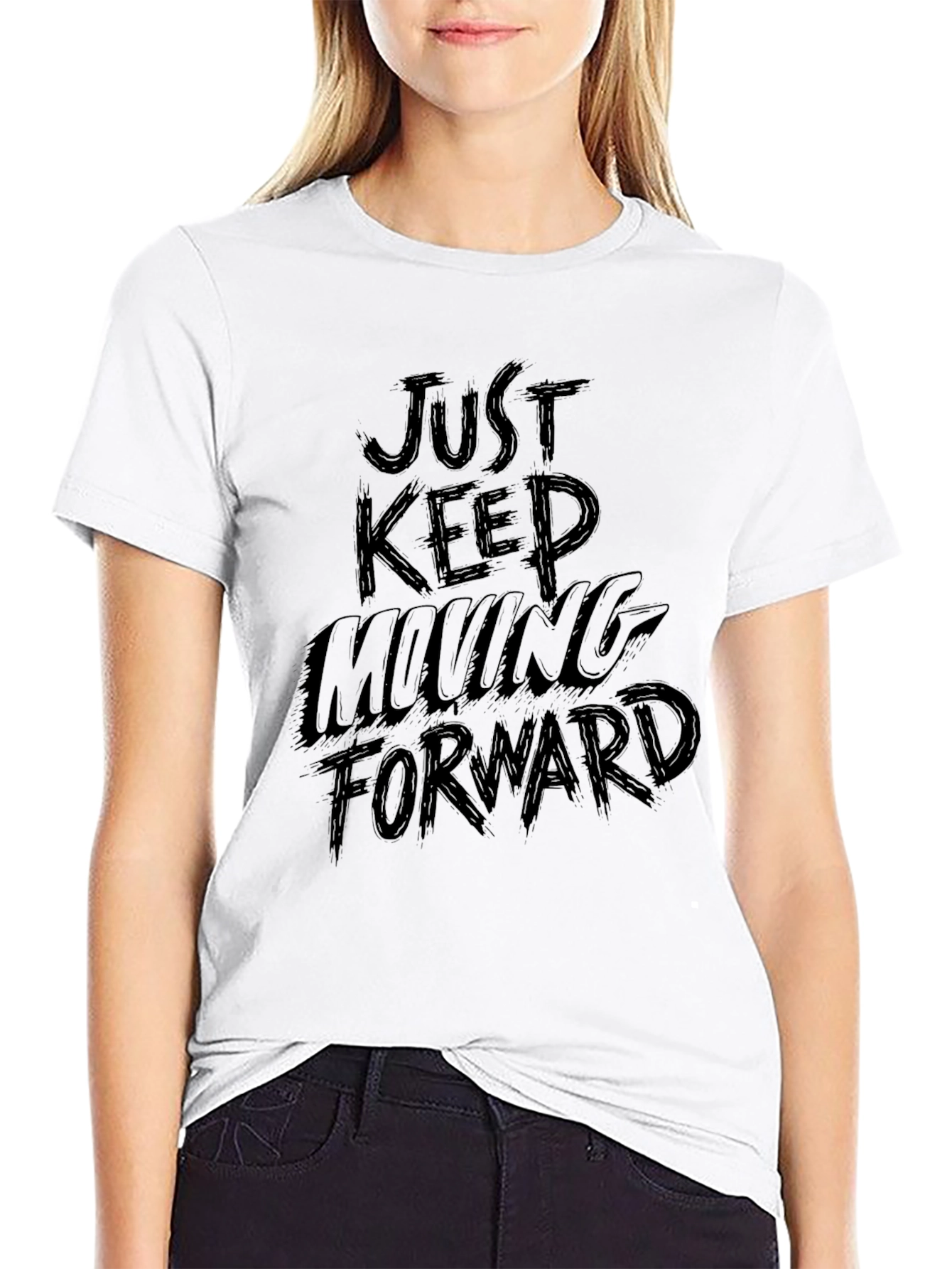 Just Keep Moving Forward Black T-Shirt