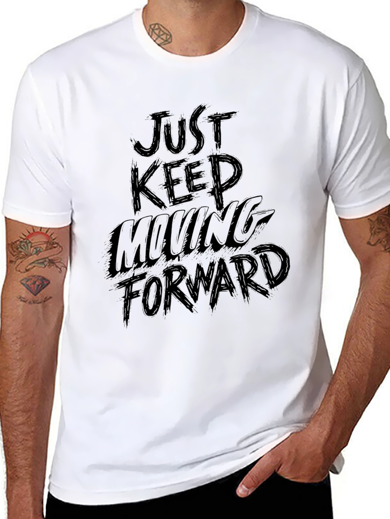 Just Keep Moving Forward Black T-Shirt
