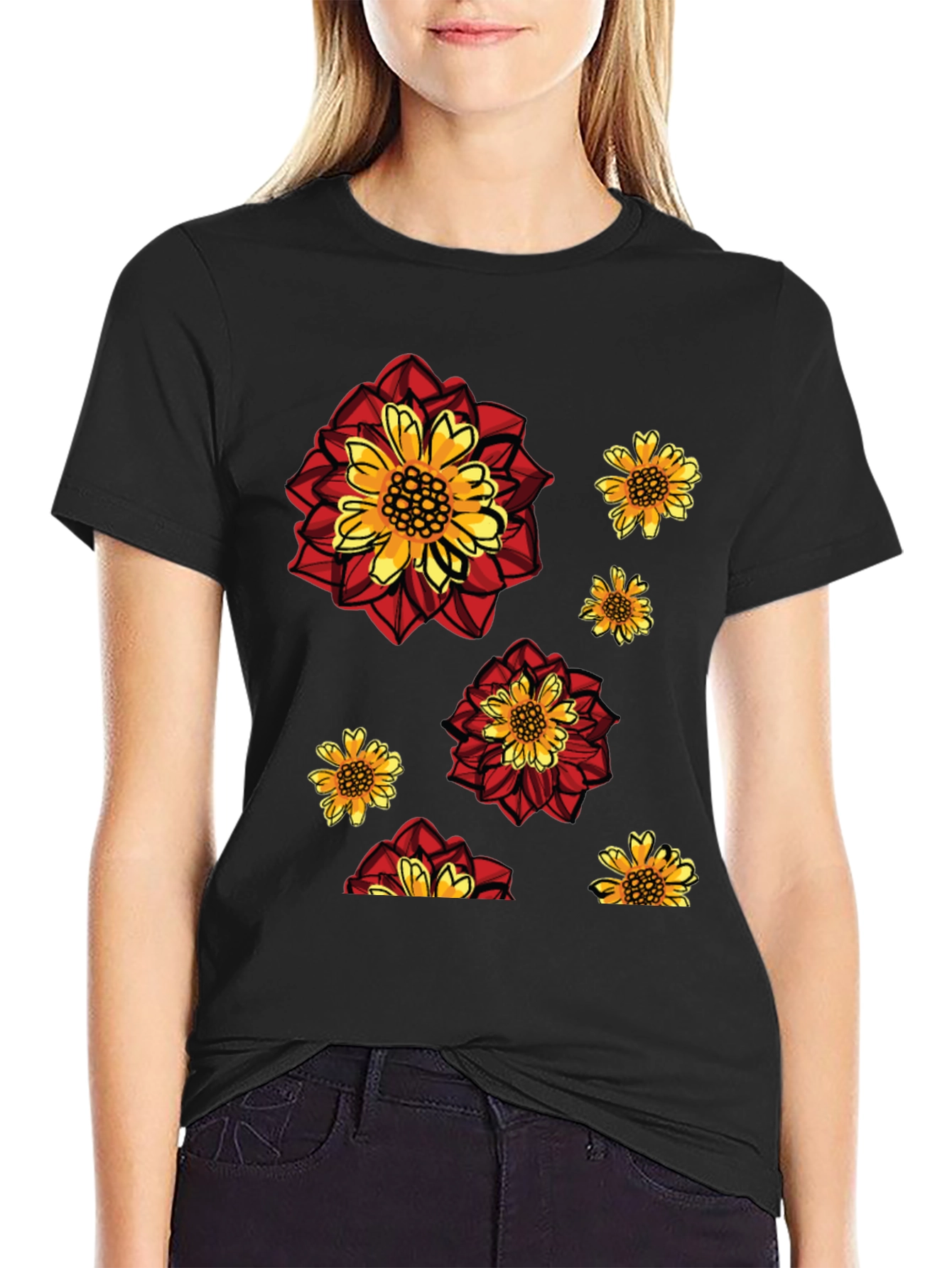 Floral Print Crew Neck T-Shirt