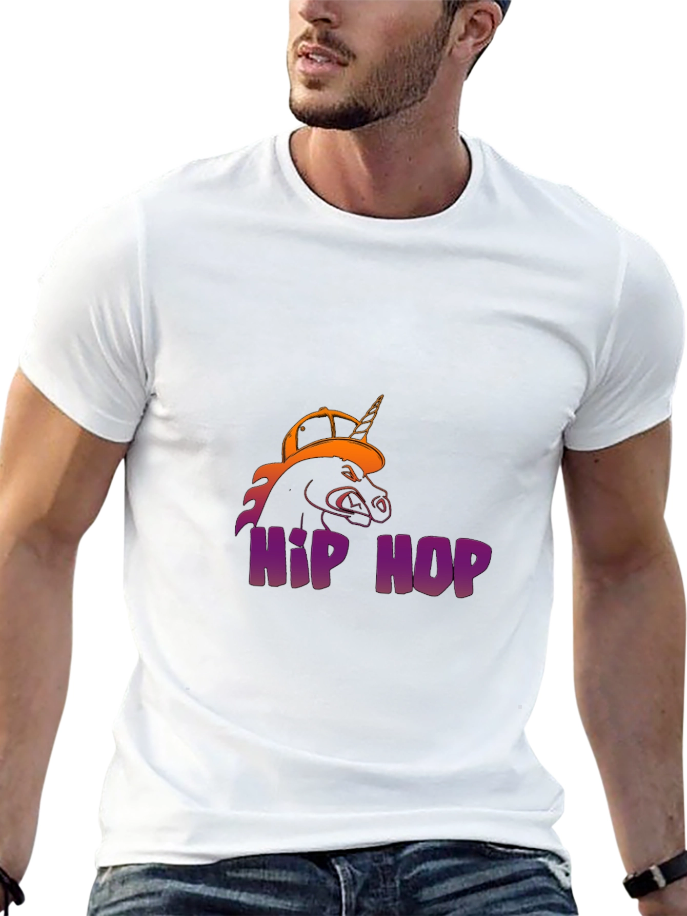 Hip Hop Unicorn Black T-Shirt