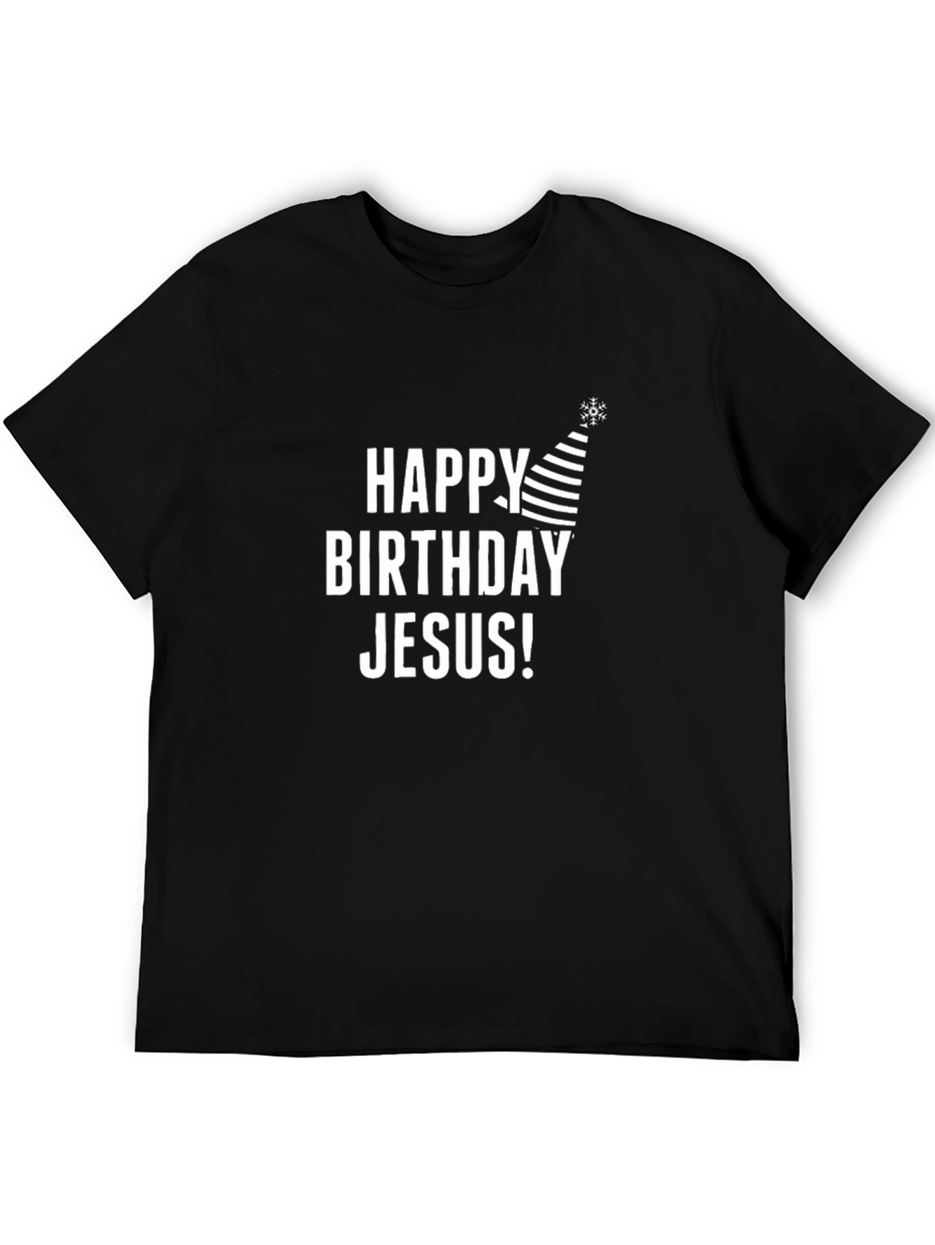 Happy Birthday Jesus T-Shirt Black Holiday Graphic Tee