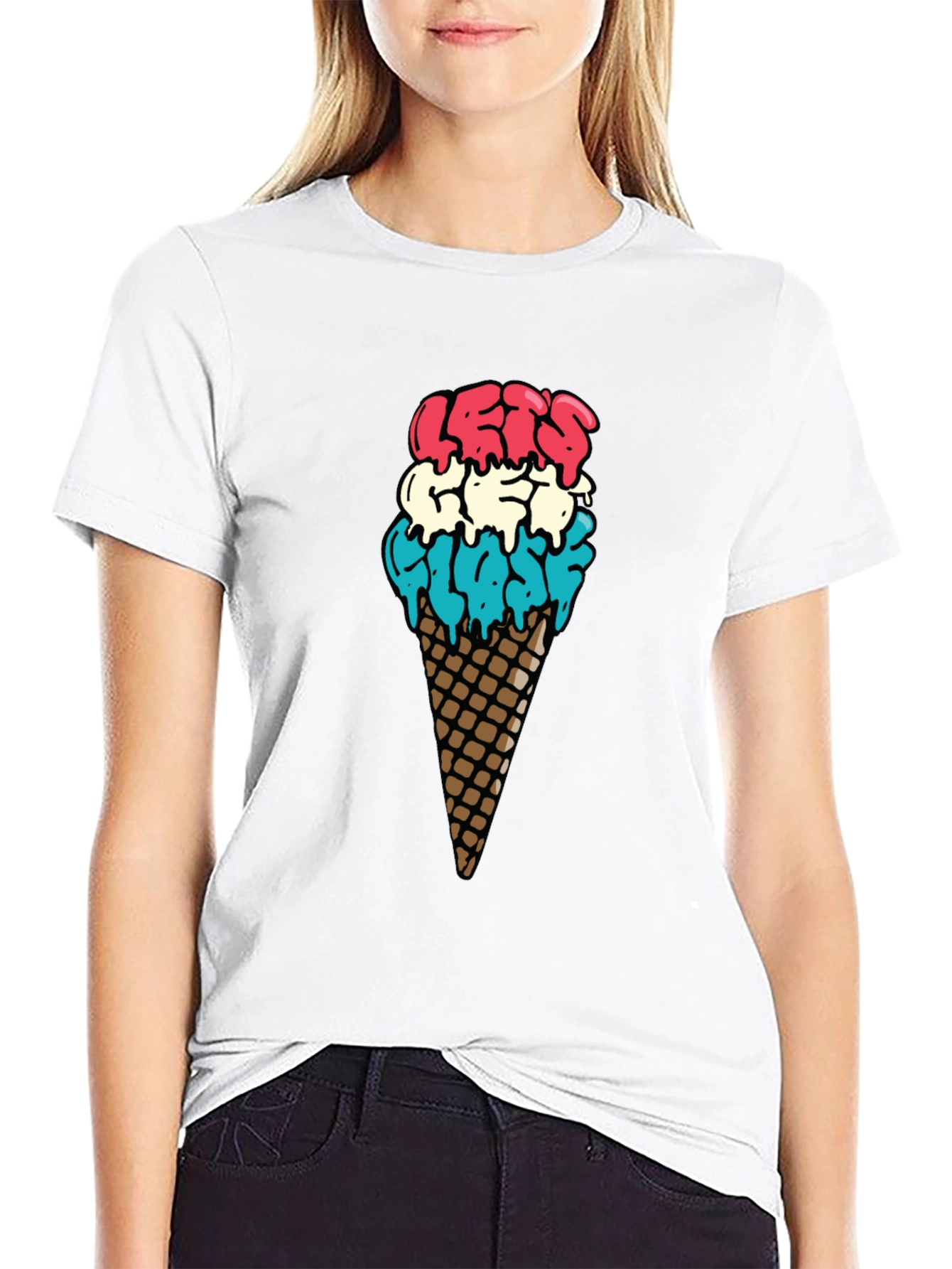 Lets Get Wasted Ice Cream Cone Graphic Tee