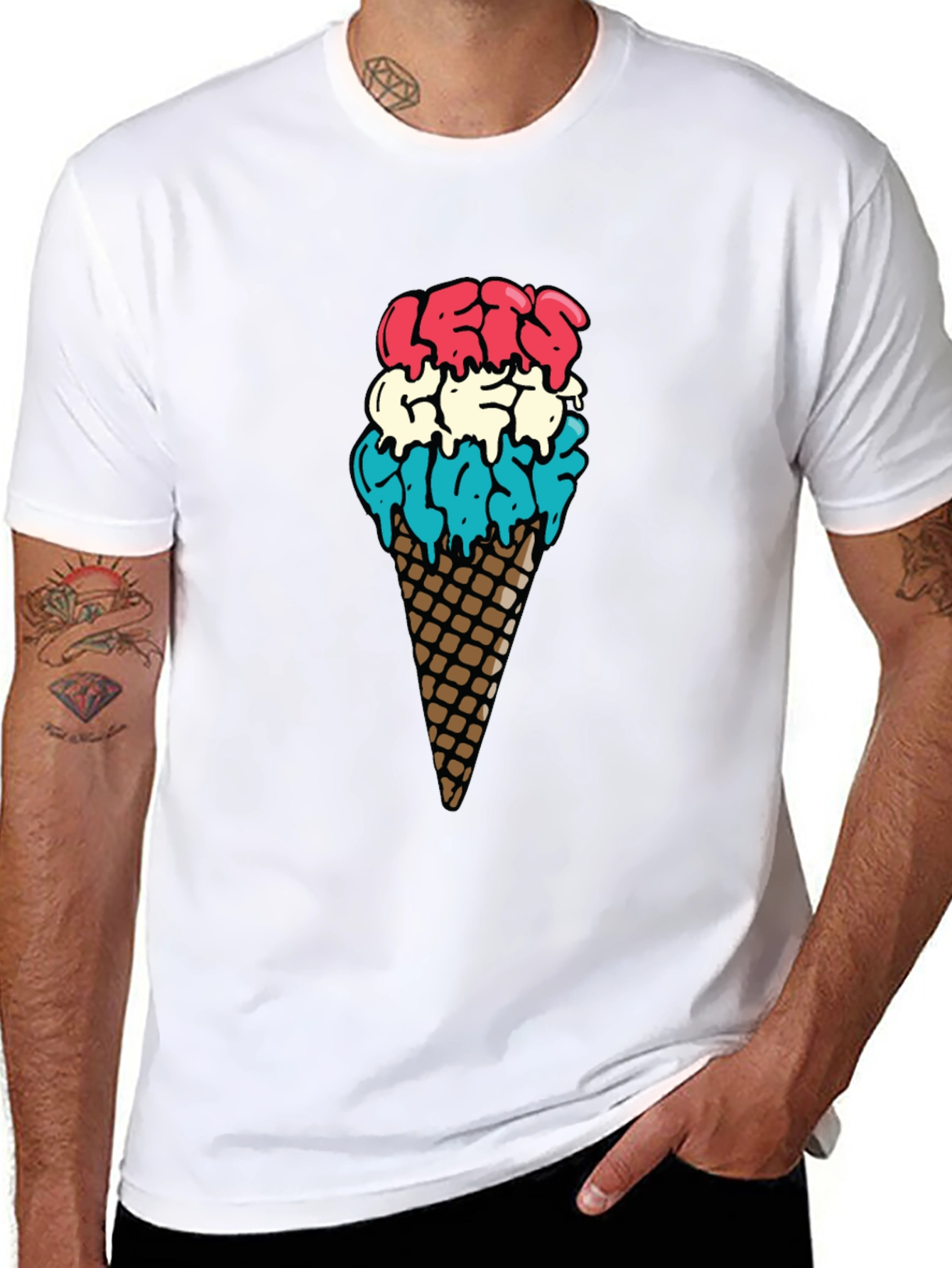 Lets Get Wasted Ice Cream Cone Graphic Tee