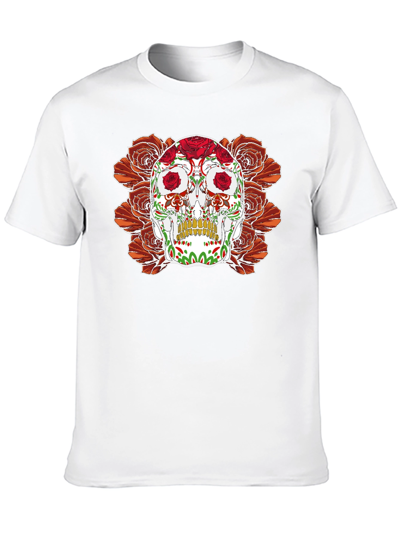 Day of the Dead Skull & Roses Graphic Tee