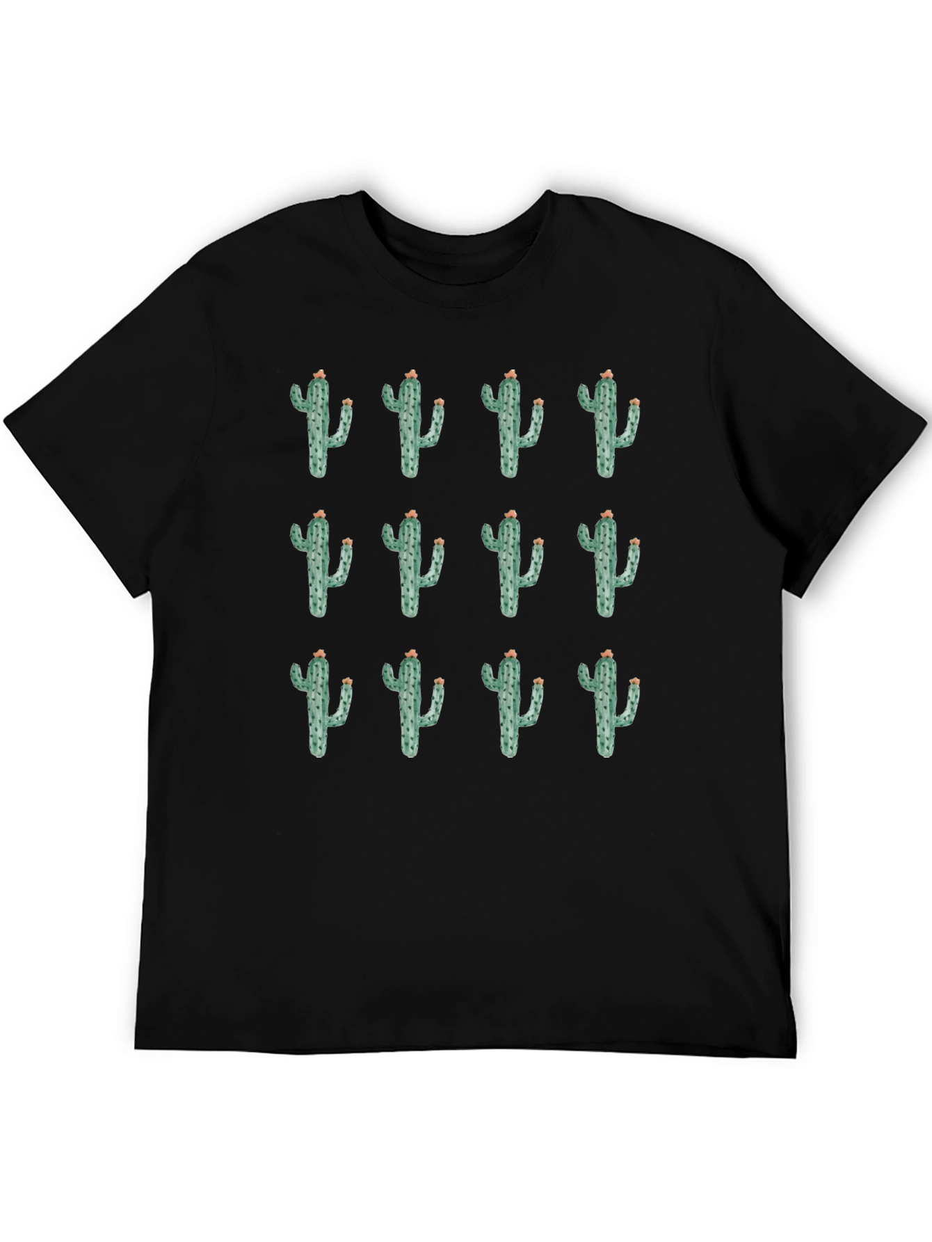 Cactus Print Crew Neck T-Shirt