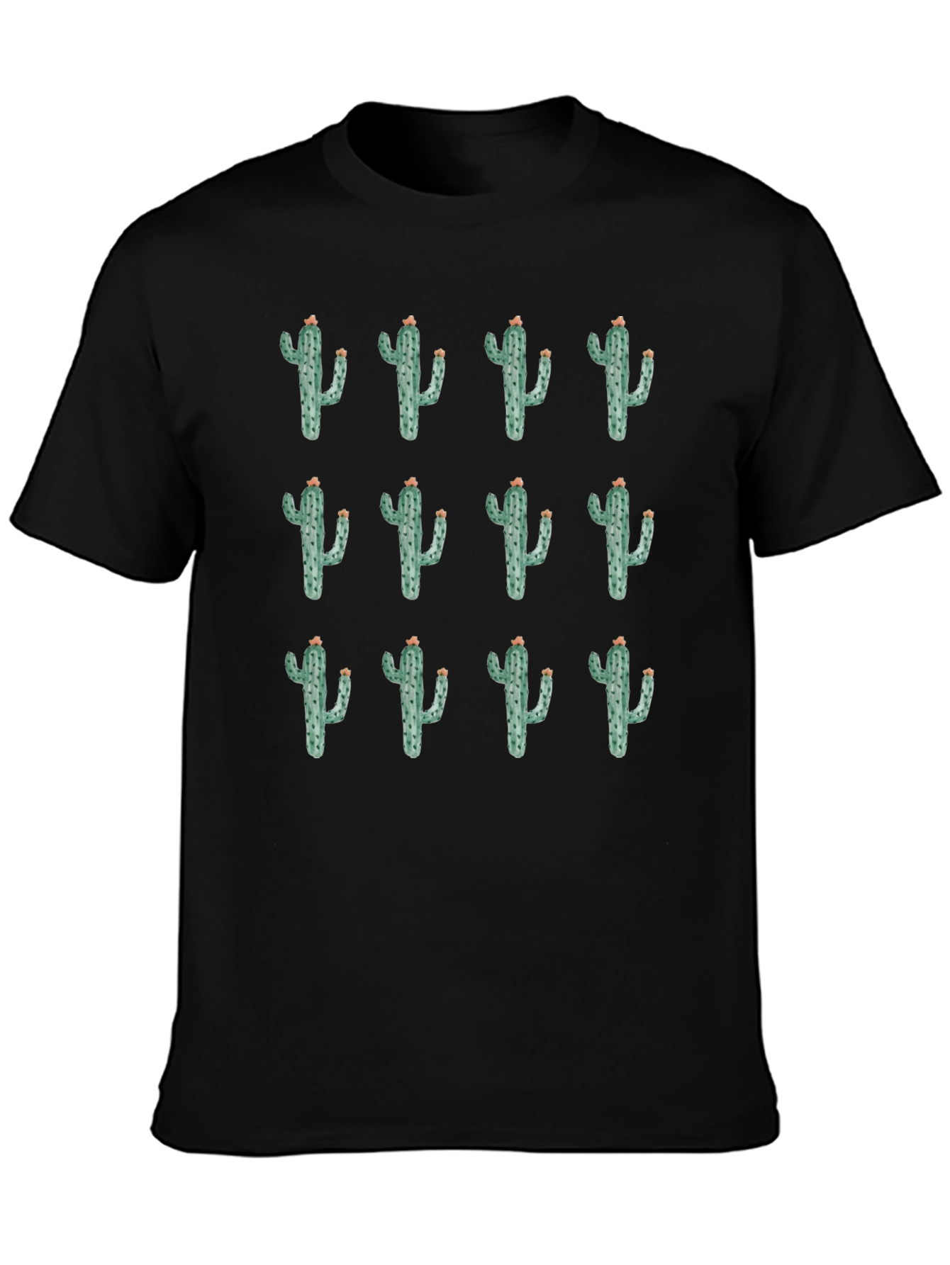 Cactus Print Crew Neck T-Shirt