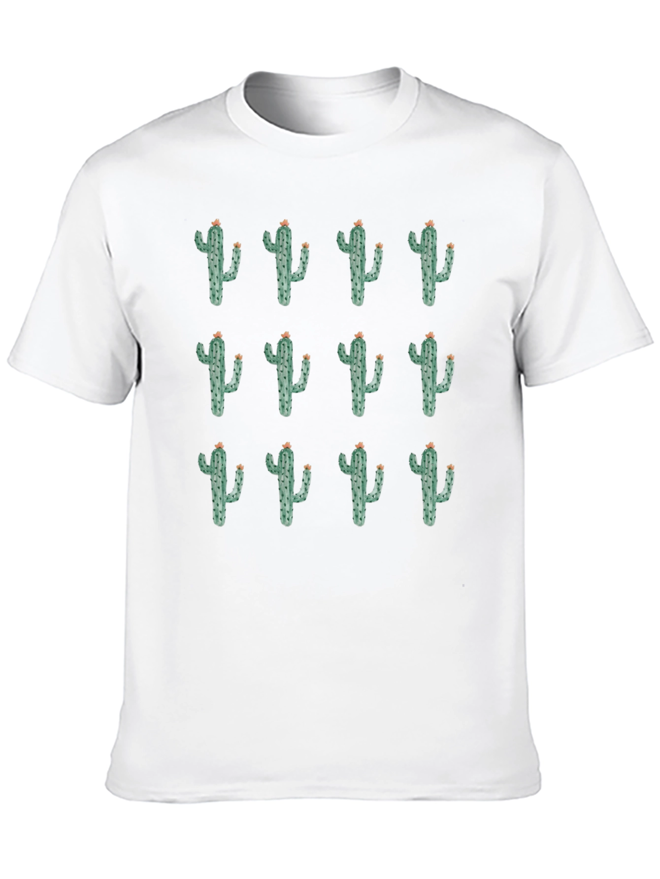 Cactus Print Crew Neck T-Shirt
