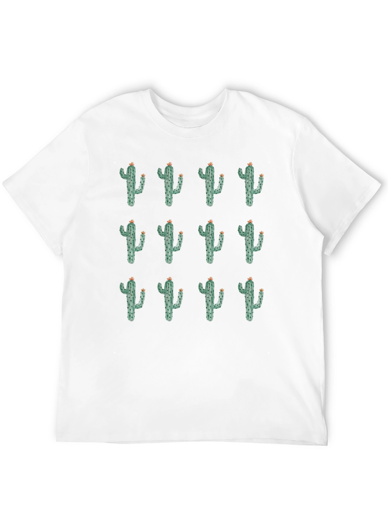 Cactus Print Crew Neck T-Shirt