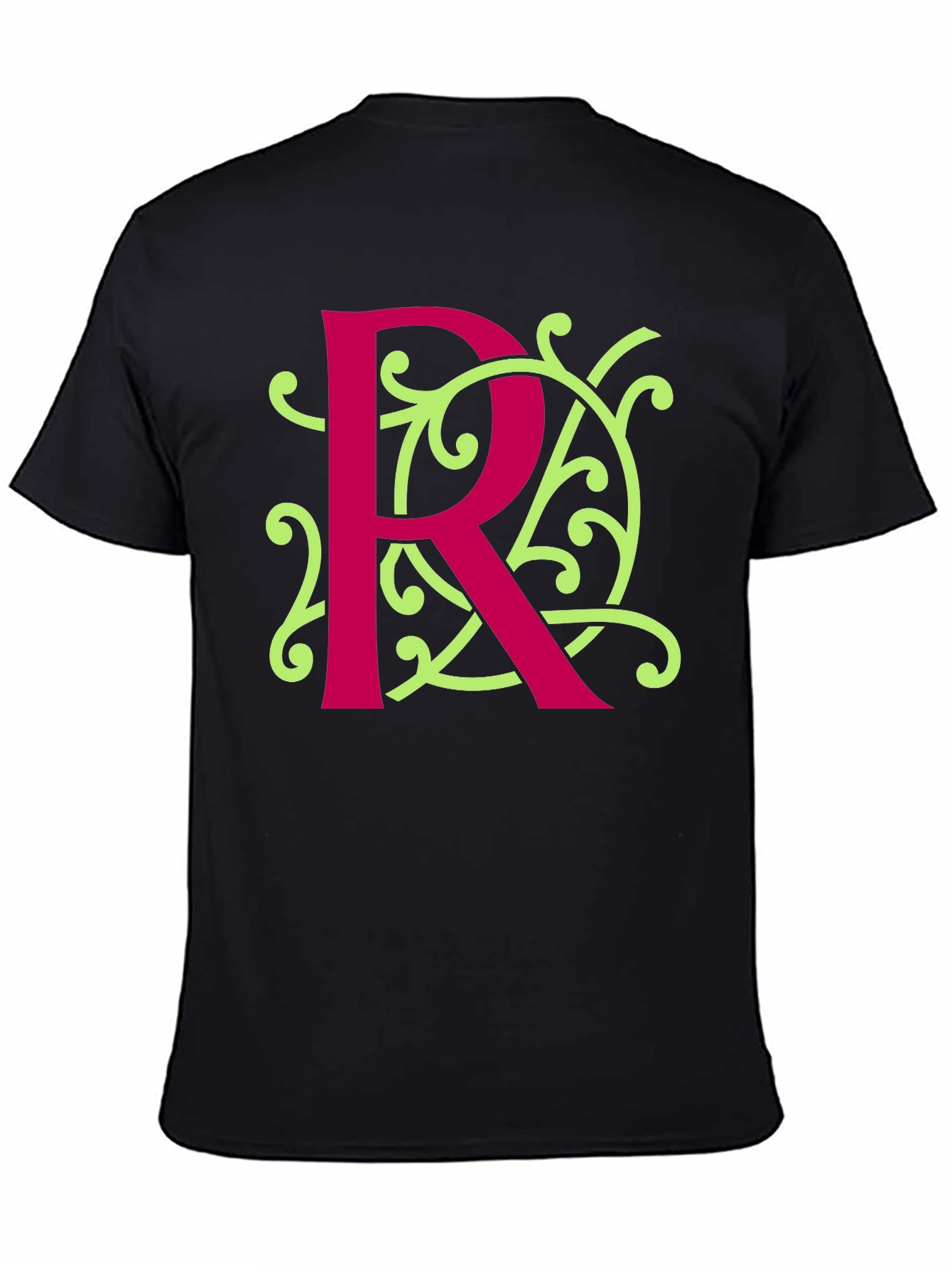 Monogram R Graphic Tee - Black Cotton Blend