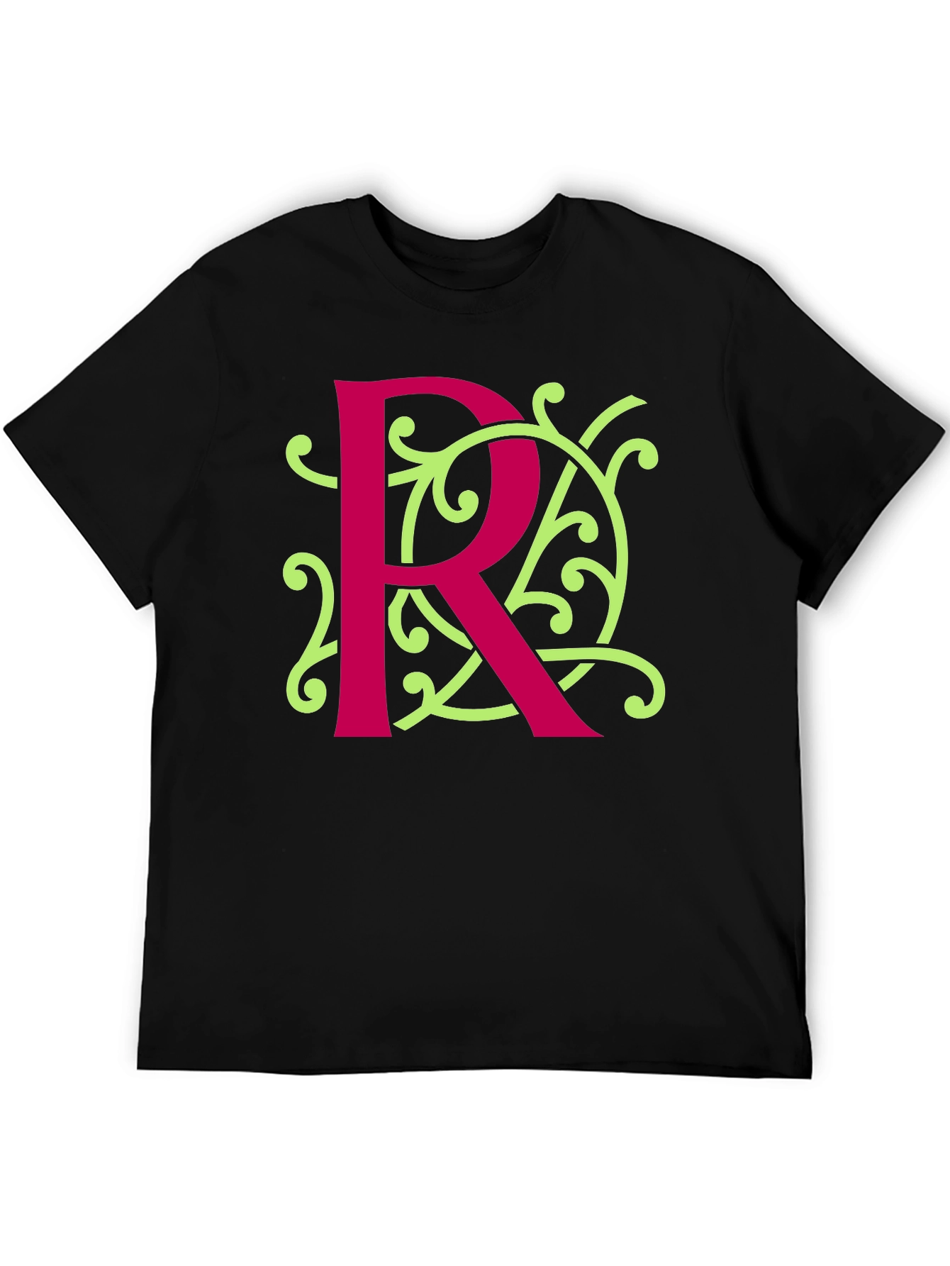 Monogram R Graphic Tee - Black Cotton Blend