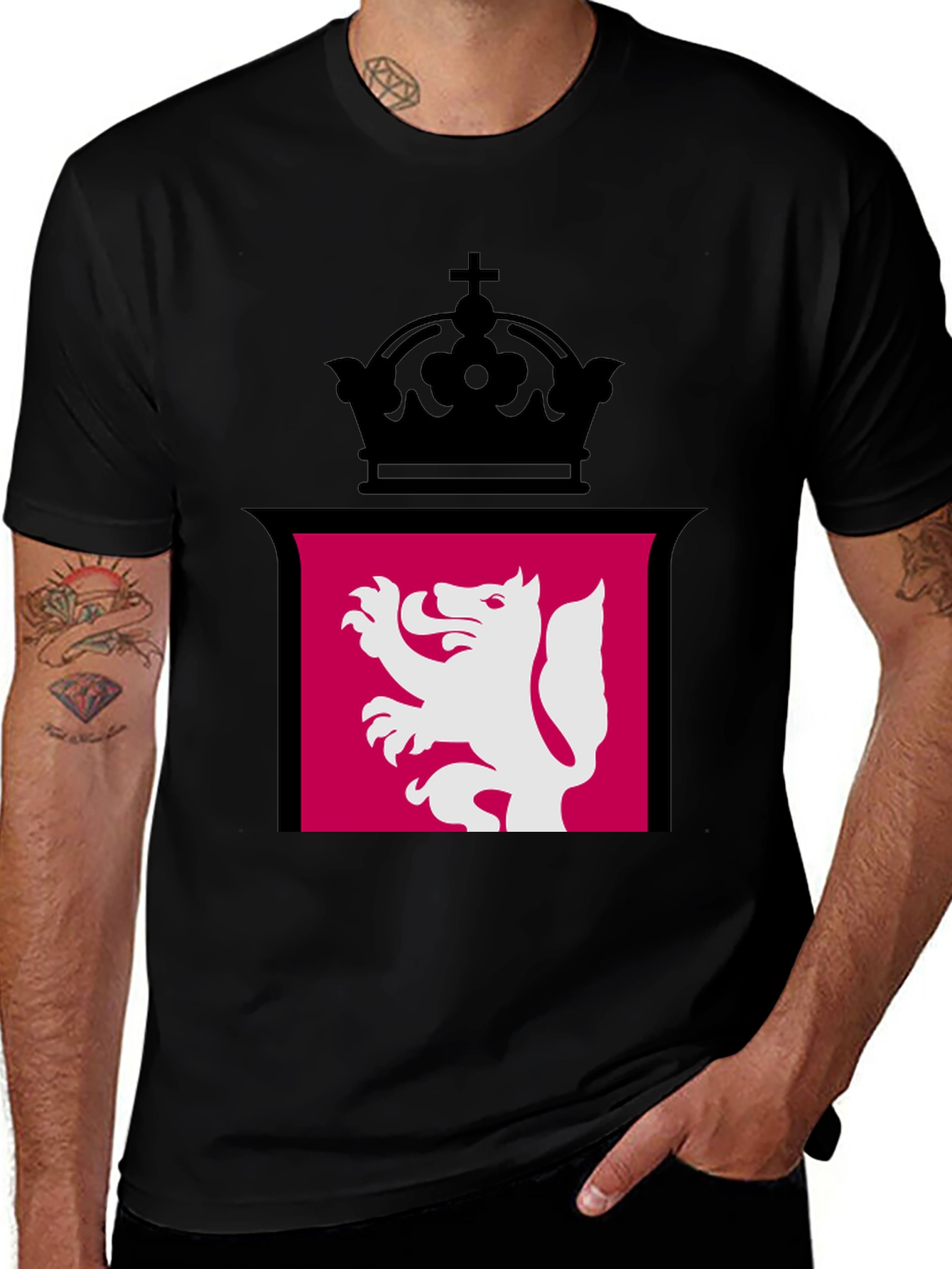 Lion Rampant Crown Black T-Shirt