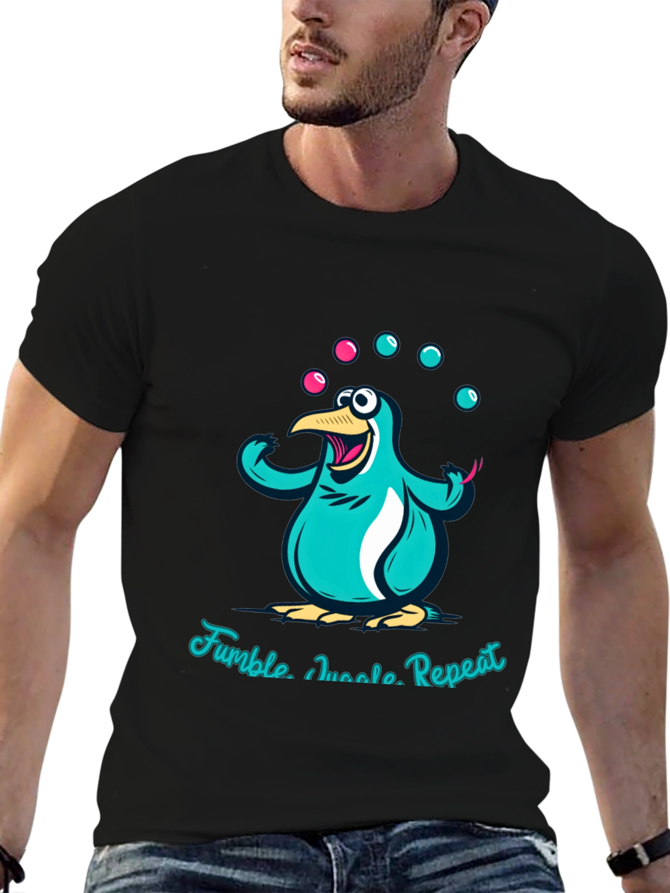 Juggling Penguin Graphic Tee