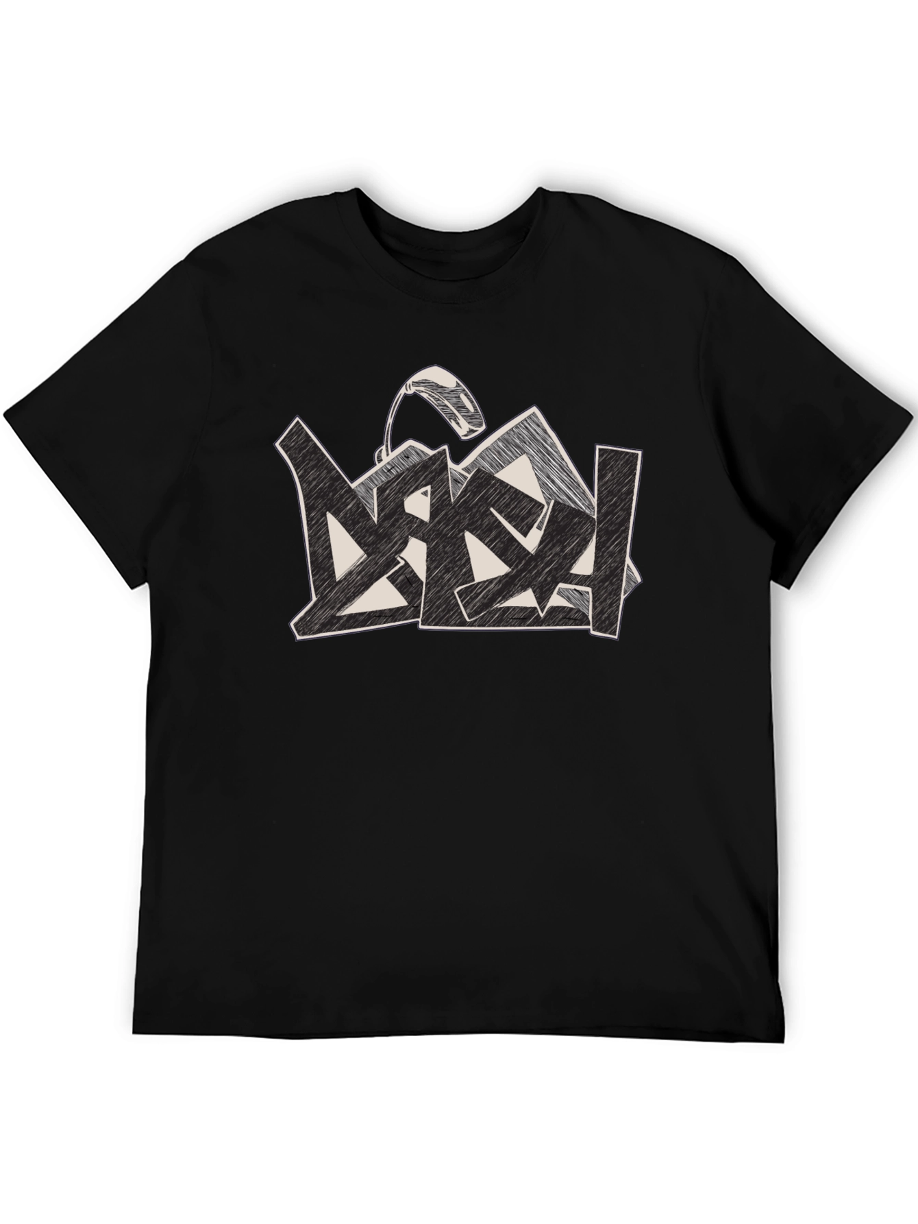 Black Graphic Print T-Shirt - Modern Urban Style